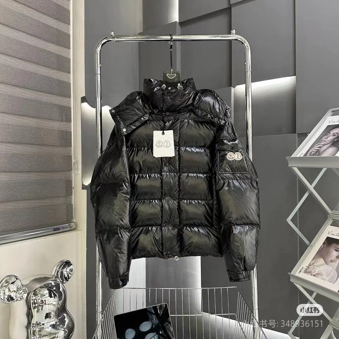 Moncler Down Jacket White Duck Down Black M-l-xl