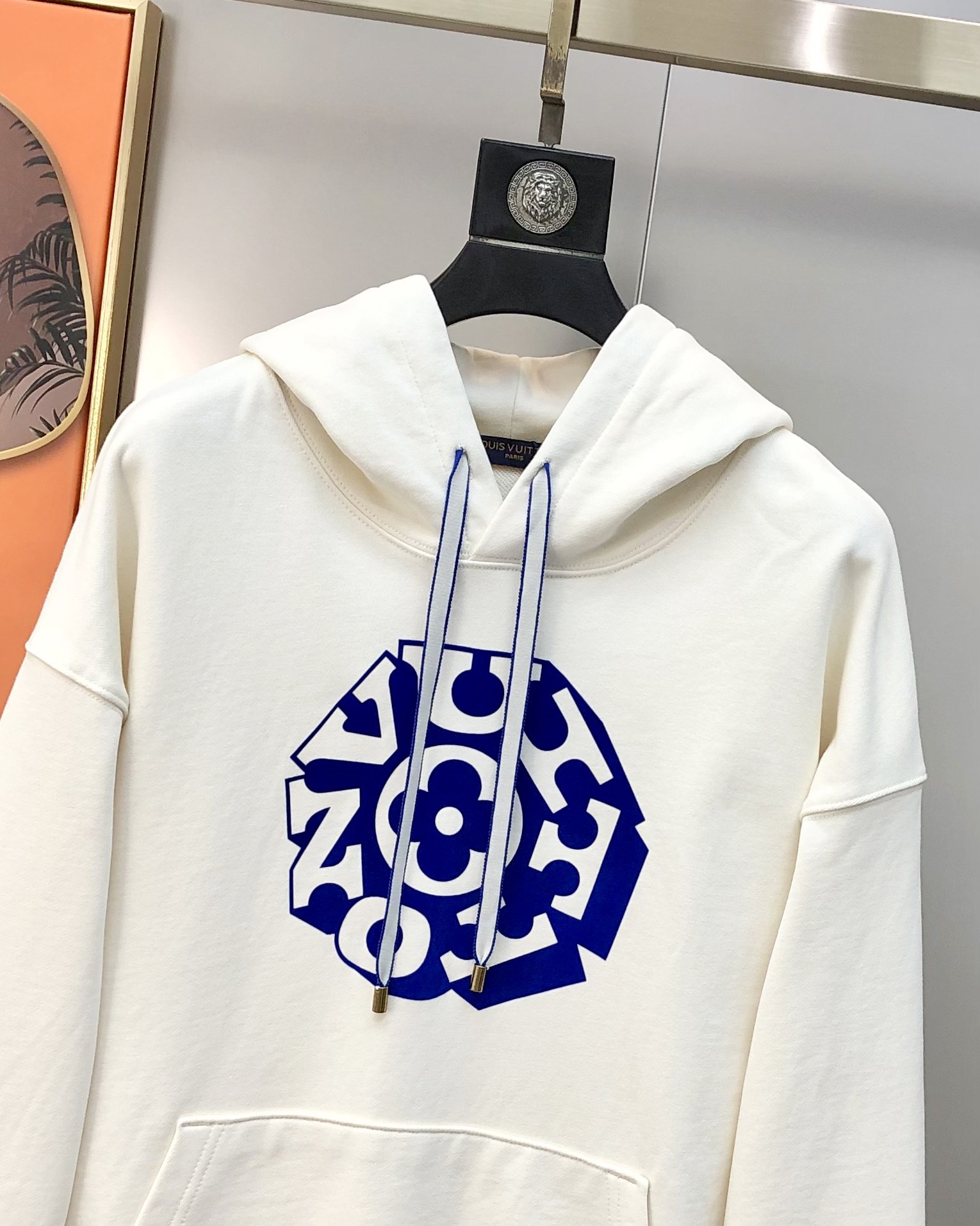 Louis Vuitton Male Hoodie Cotton Beige Hooded S-m-l-xl