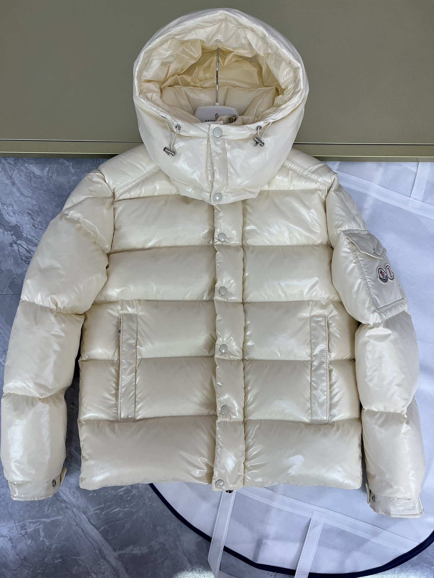 Moncler Down Jacket White Duck Down Black M-l-xl