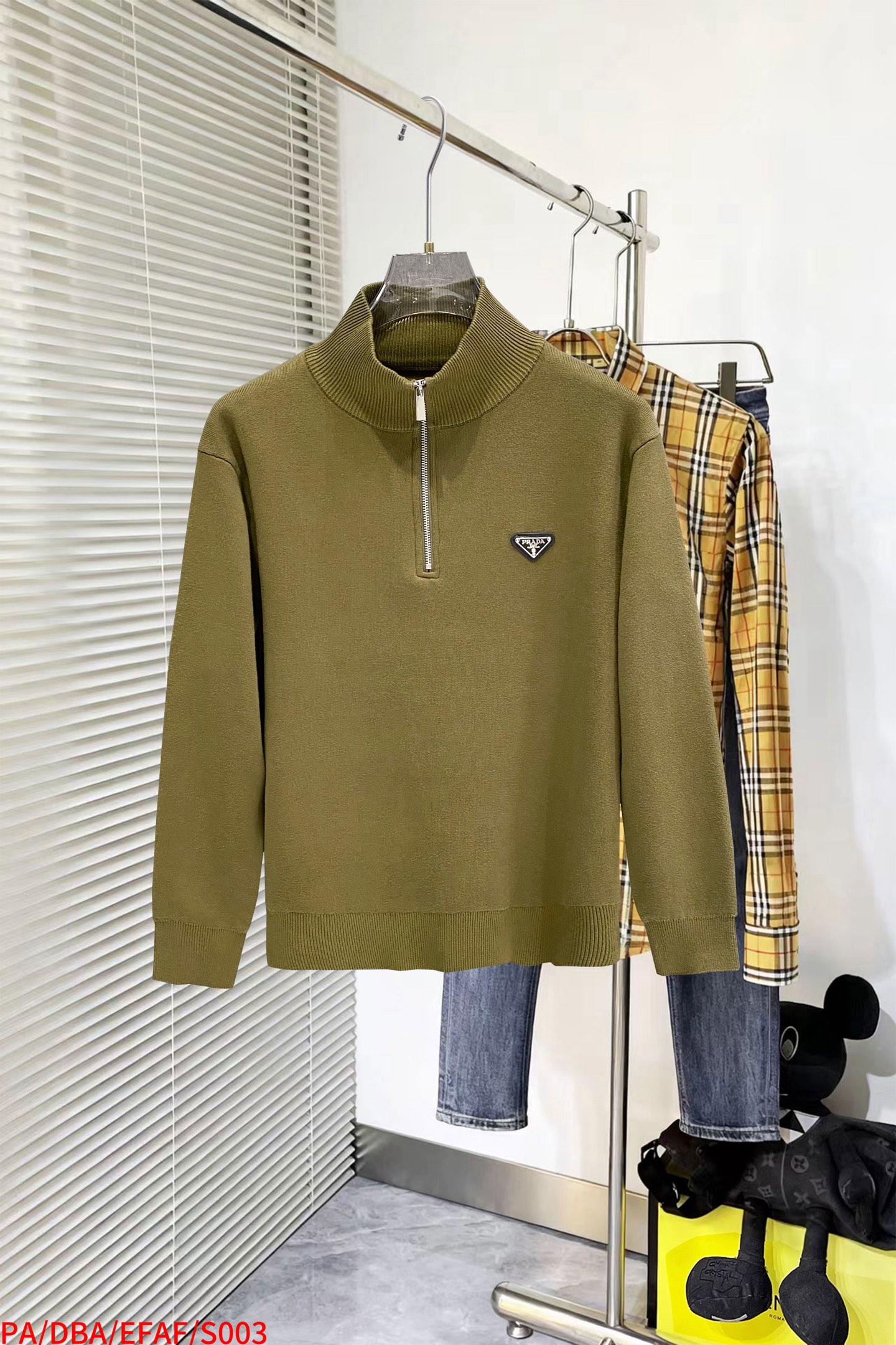Prada Couple Basic Clothing Wool Black Slim Fit S-m-xl