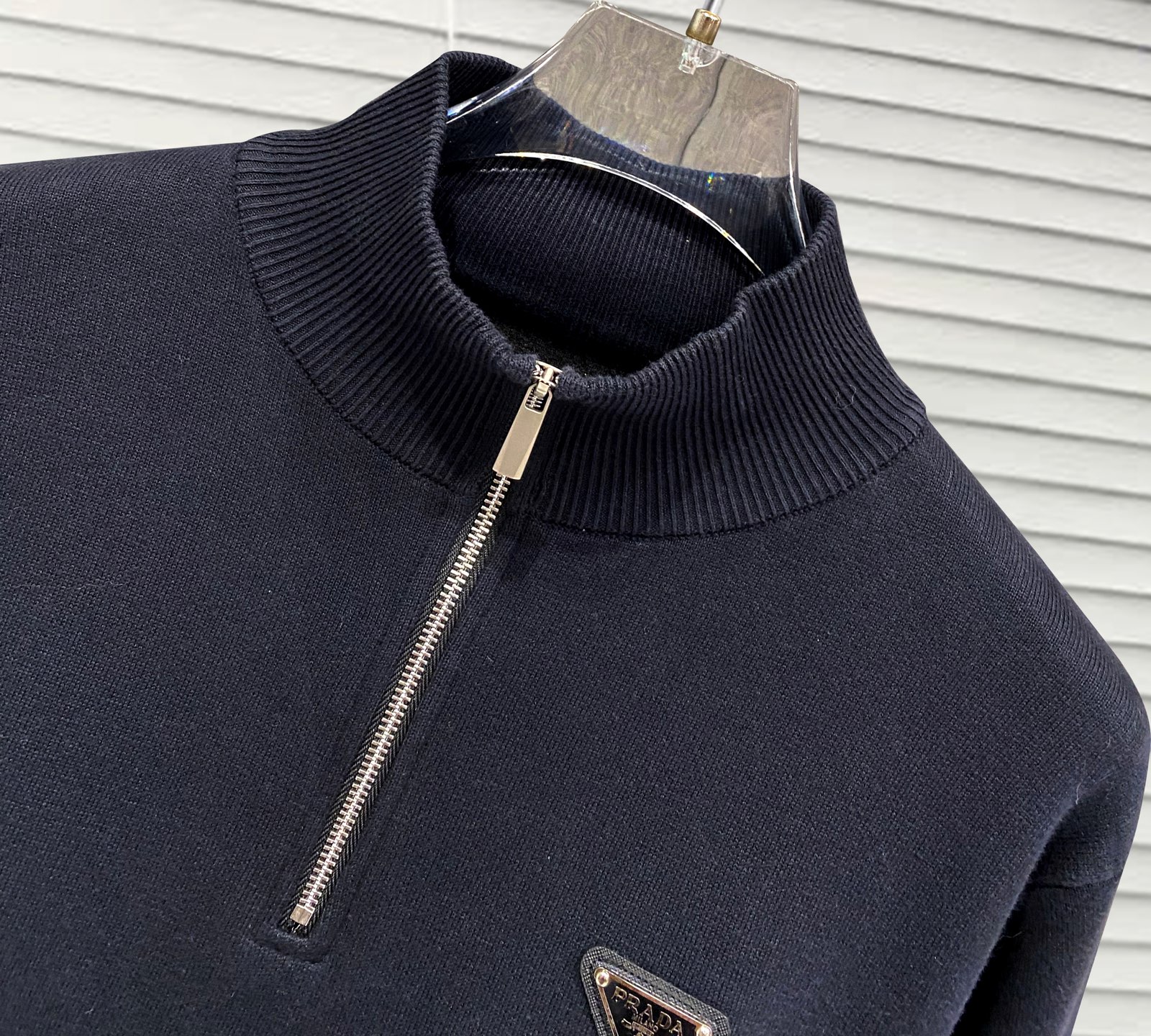 Prada Couple Basic Clothing Wool Black Slim Fit S-m-xl