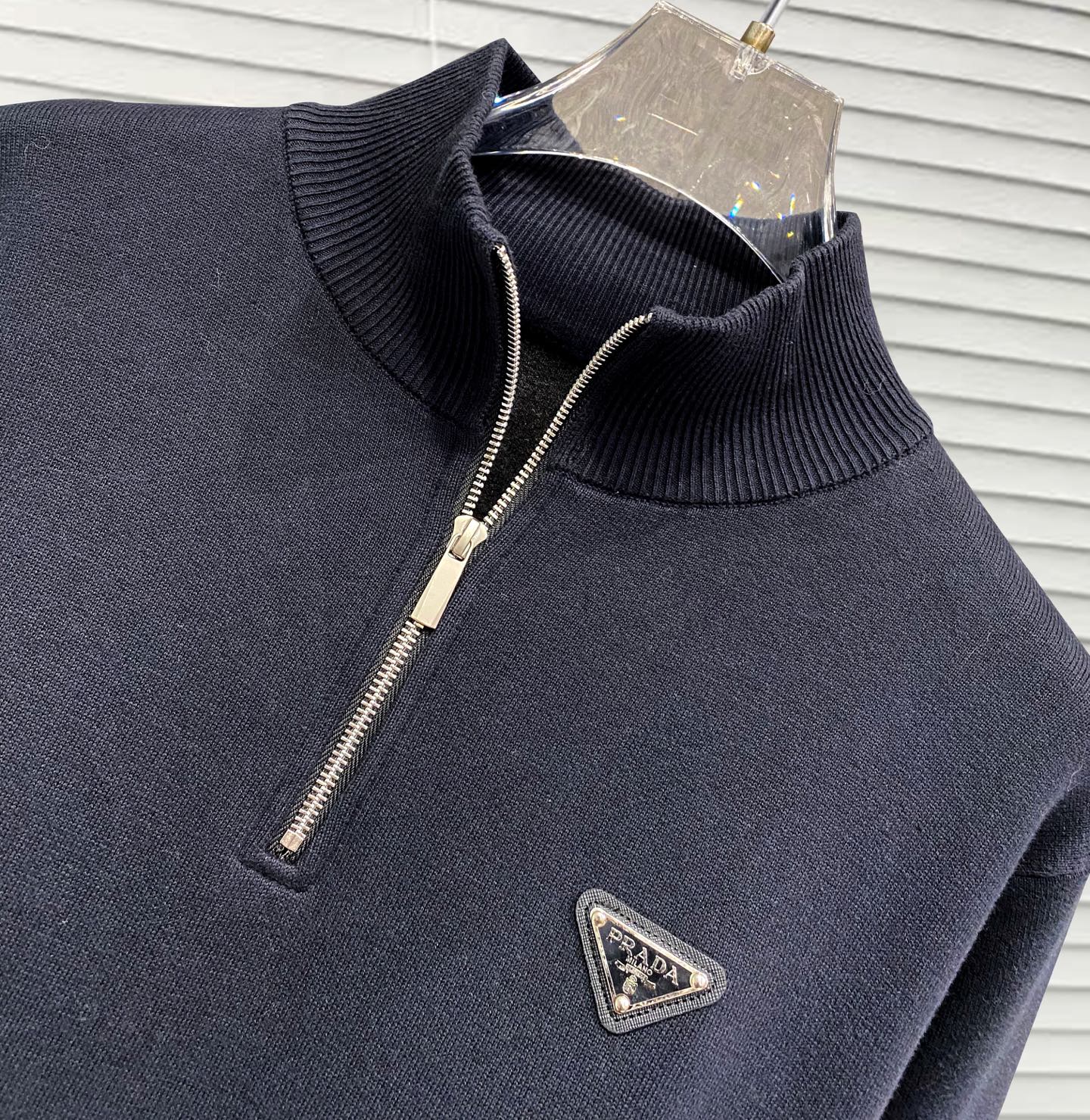 Prada Couple Basic Clothing Wool Black Slim Fit S-m-xl