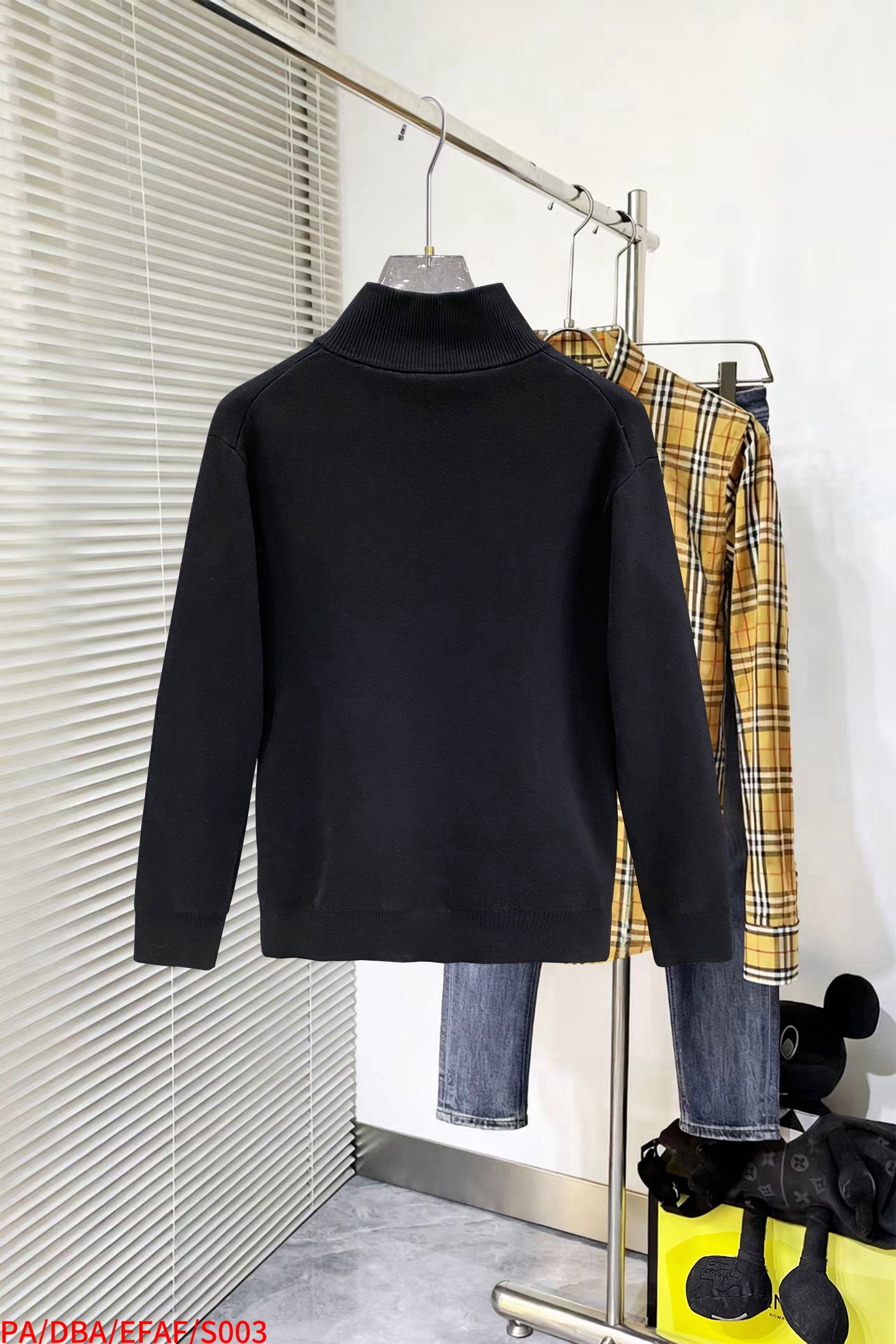 Prada Couple Basic Clothing Wool Black Slim Fit S-m-xl