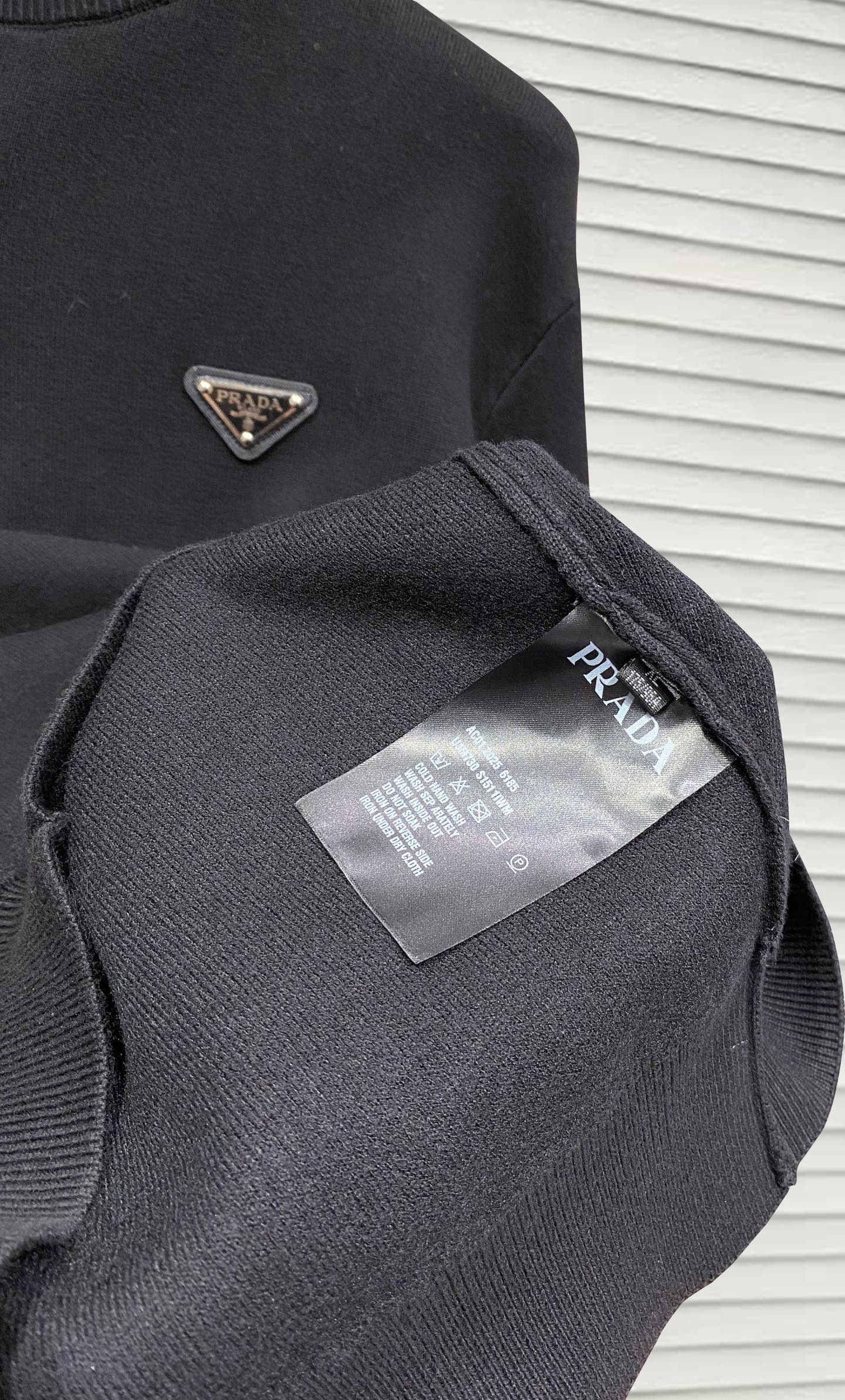 Prada Couple Basic Clothing Wool Black Slim Fit S-m-xl