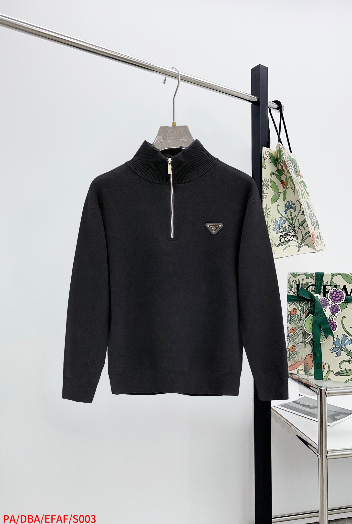 Prada Couple Basic Clothing Wool Black Slim Fit S-m-xl