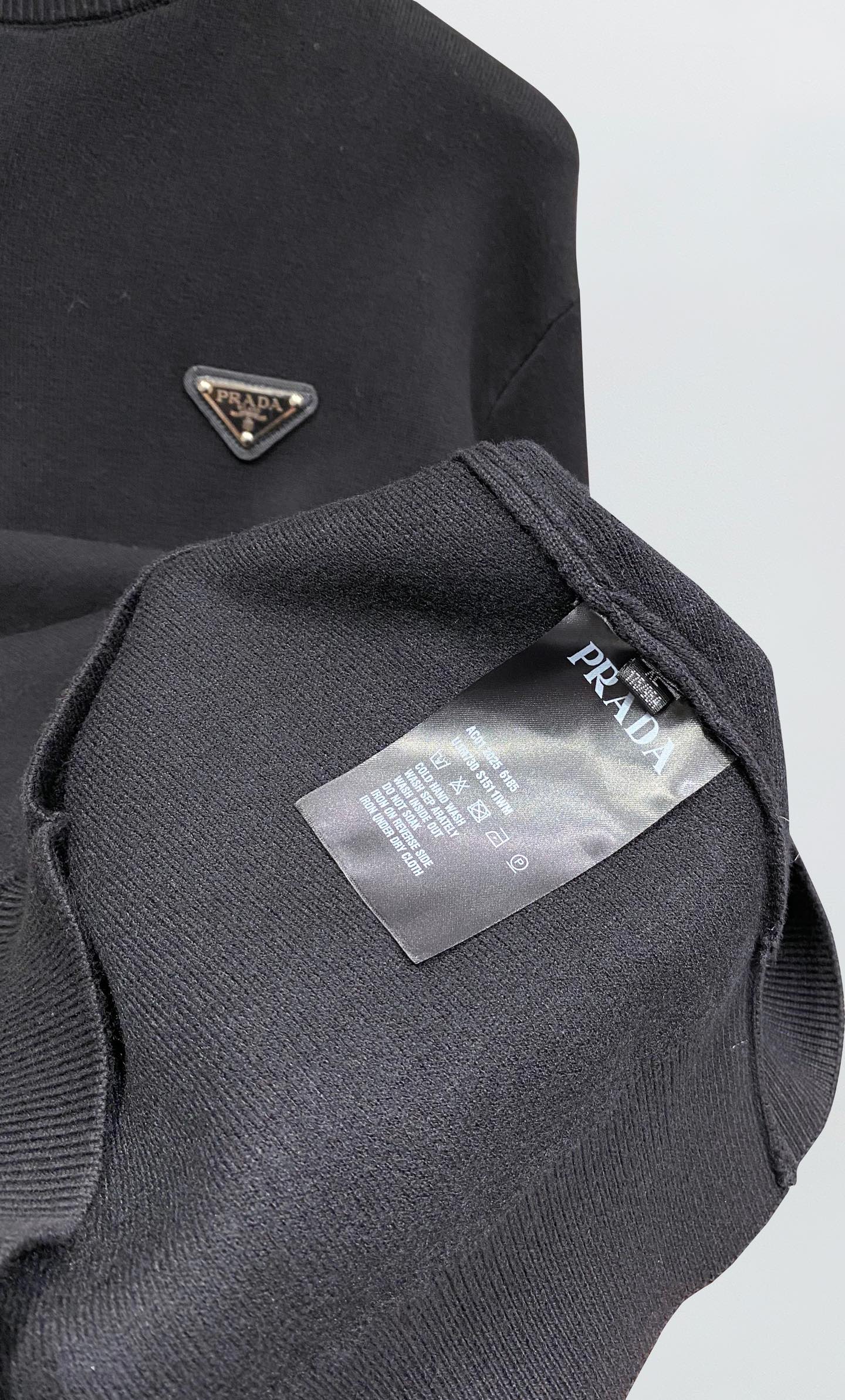 Prada Couple Basic Clothing Wool Black Slim Fit S-m-xl