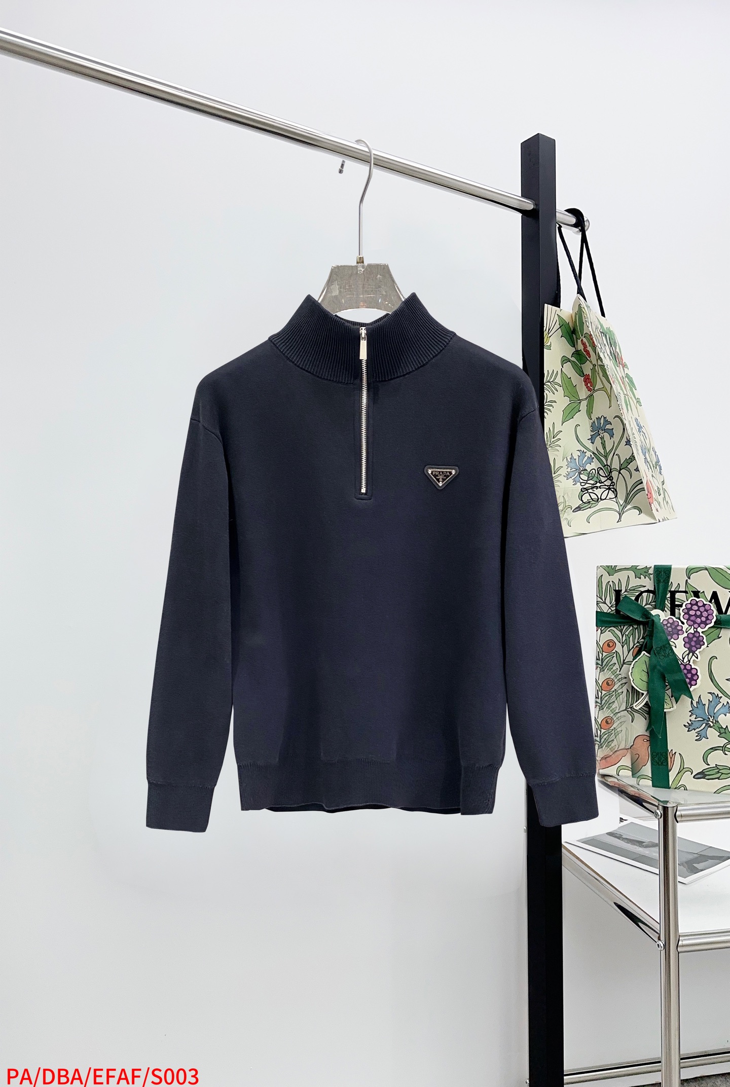 Prada Couple Basic Clothing Wool Black Slim Fit S-m-xl