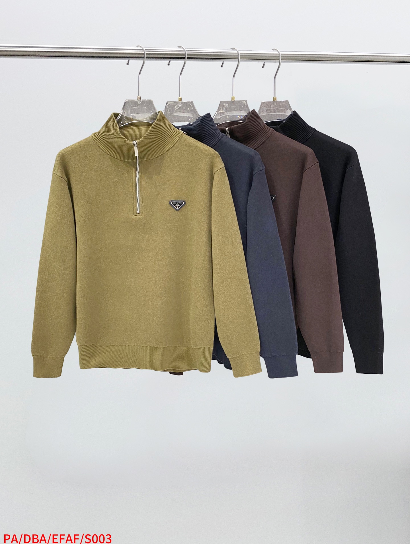 Prada Couple Basic Clothing Wool Black Slim Fit S-m-xl