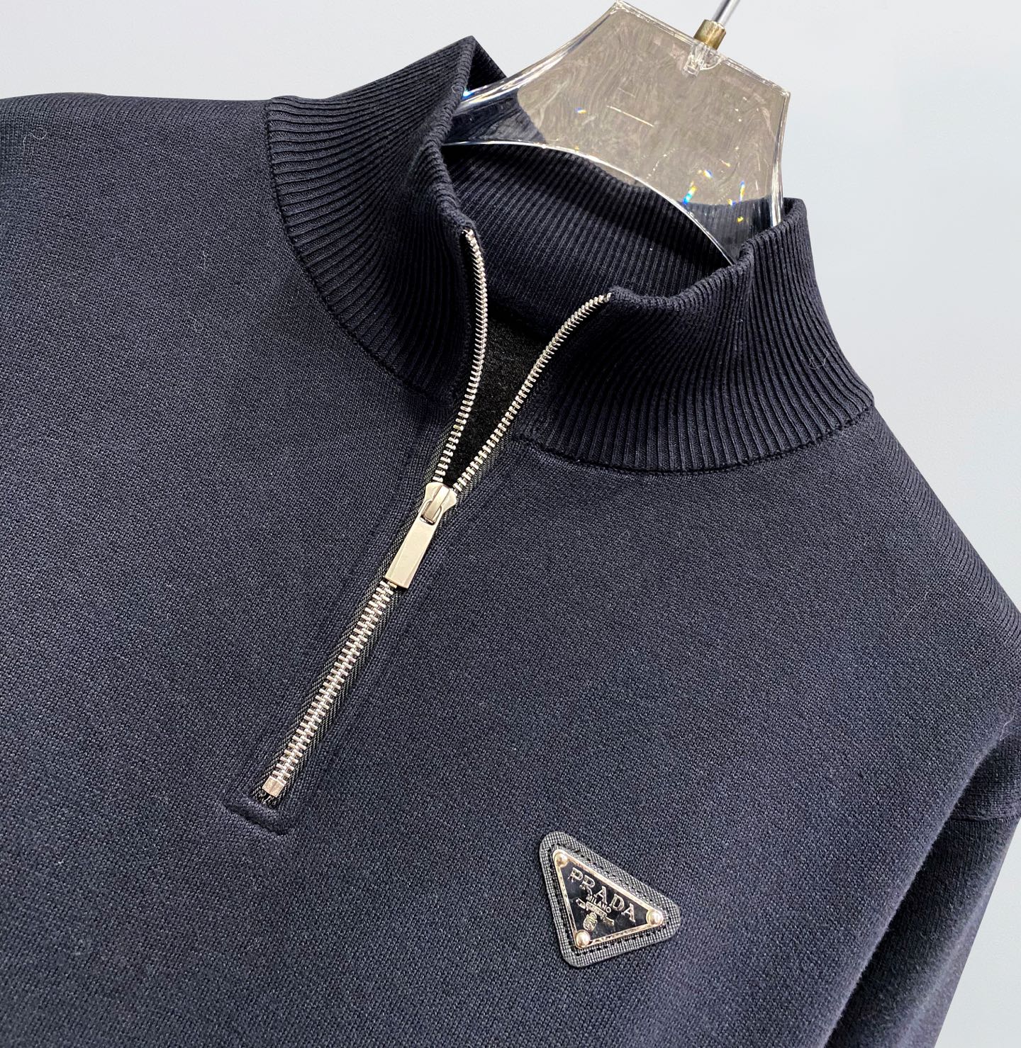 Prada Couple Basic Clothing Wool Black Slim Fit S-m-xl