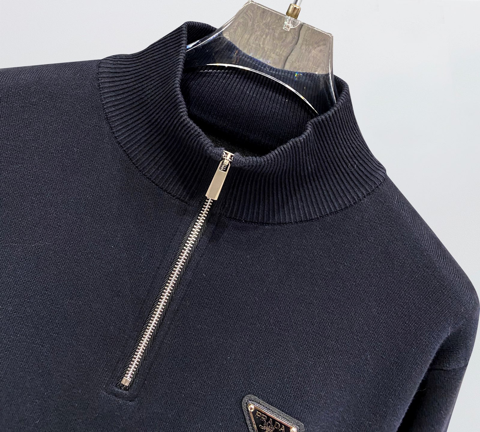 Prada Couple Basic Clothing Wool Black Slim Fit S-m-xl