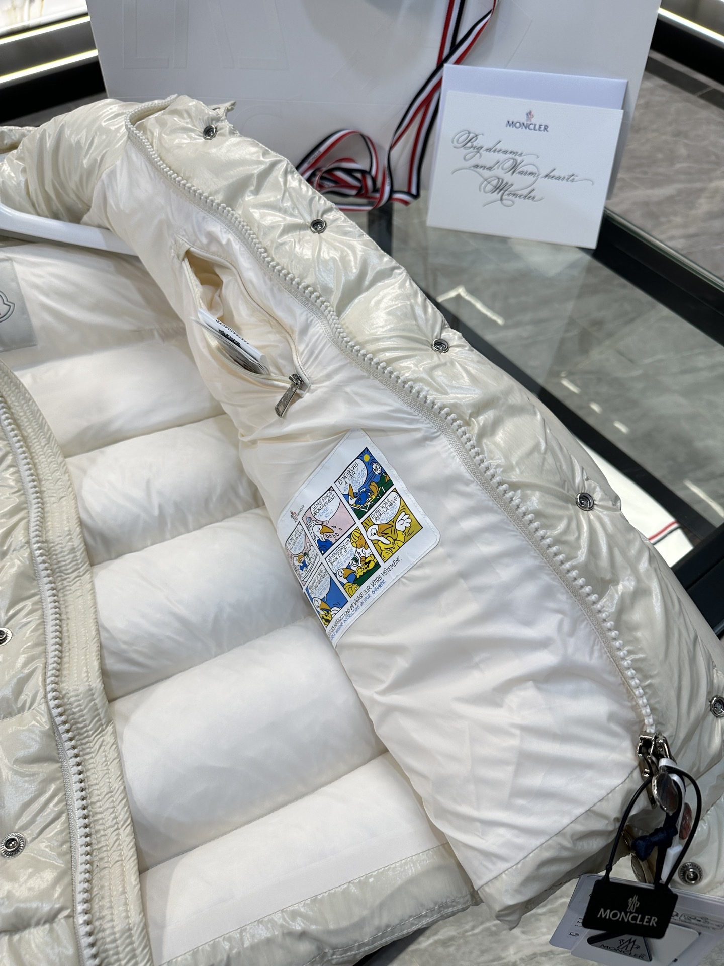 Moncler Down Jacket White Duck Down Black M-l-xl