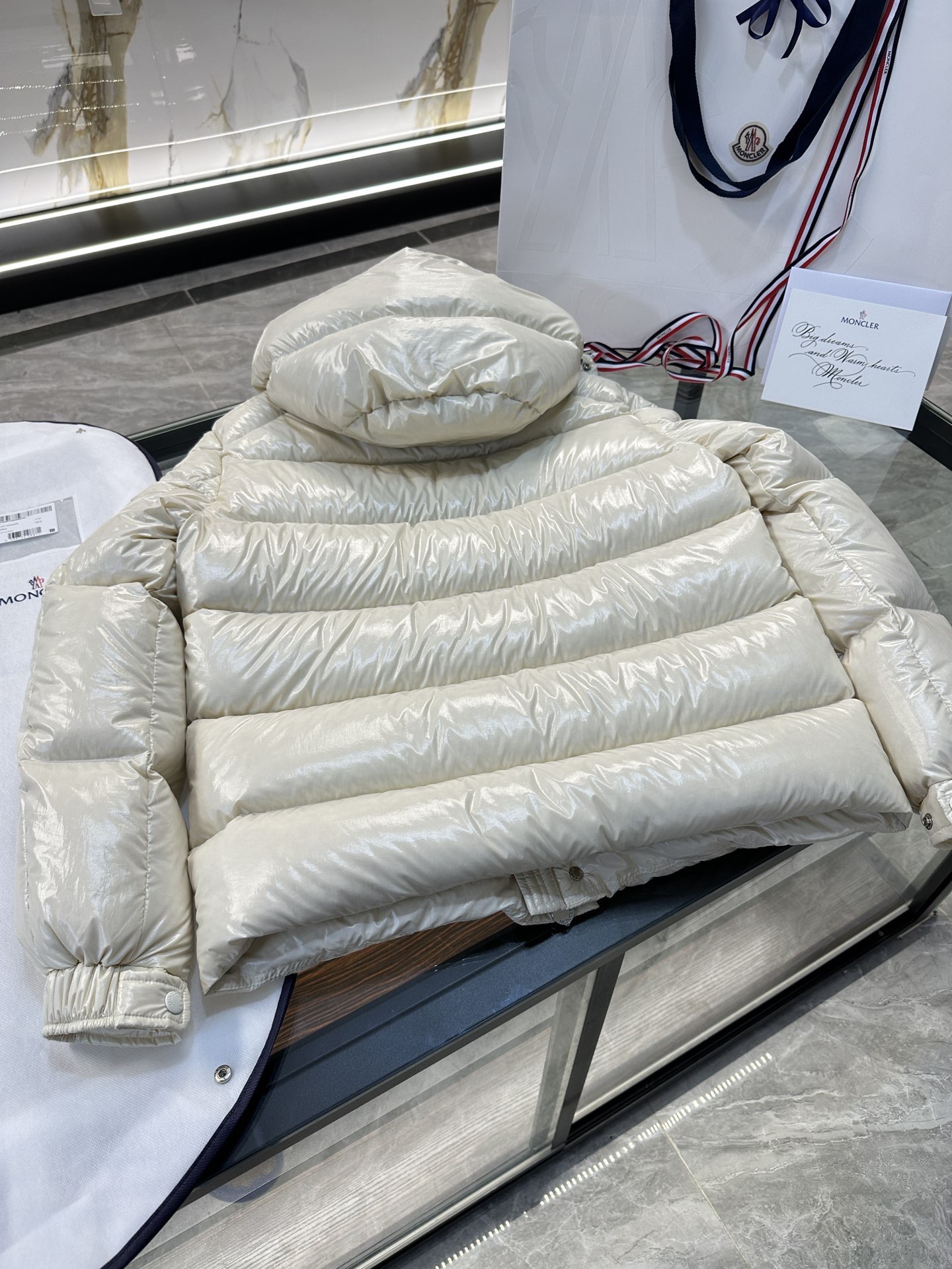 Moncler Down Jacket White Duck Down Black M-l-xl