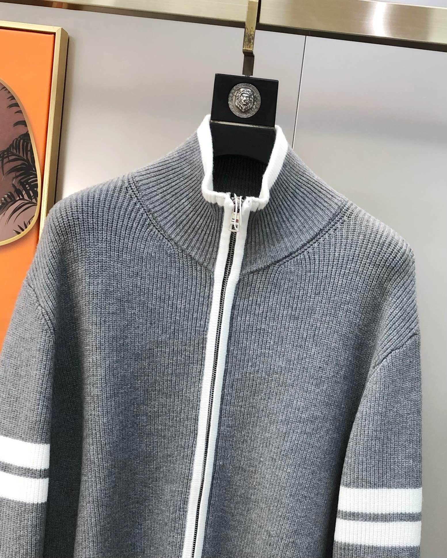 Thom Browne Male Basic Clothing Wool Blue M-xl