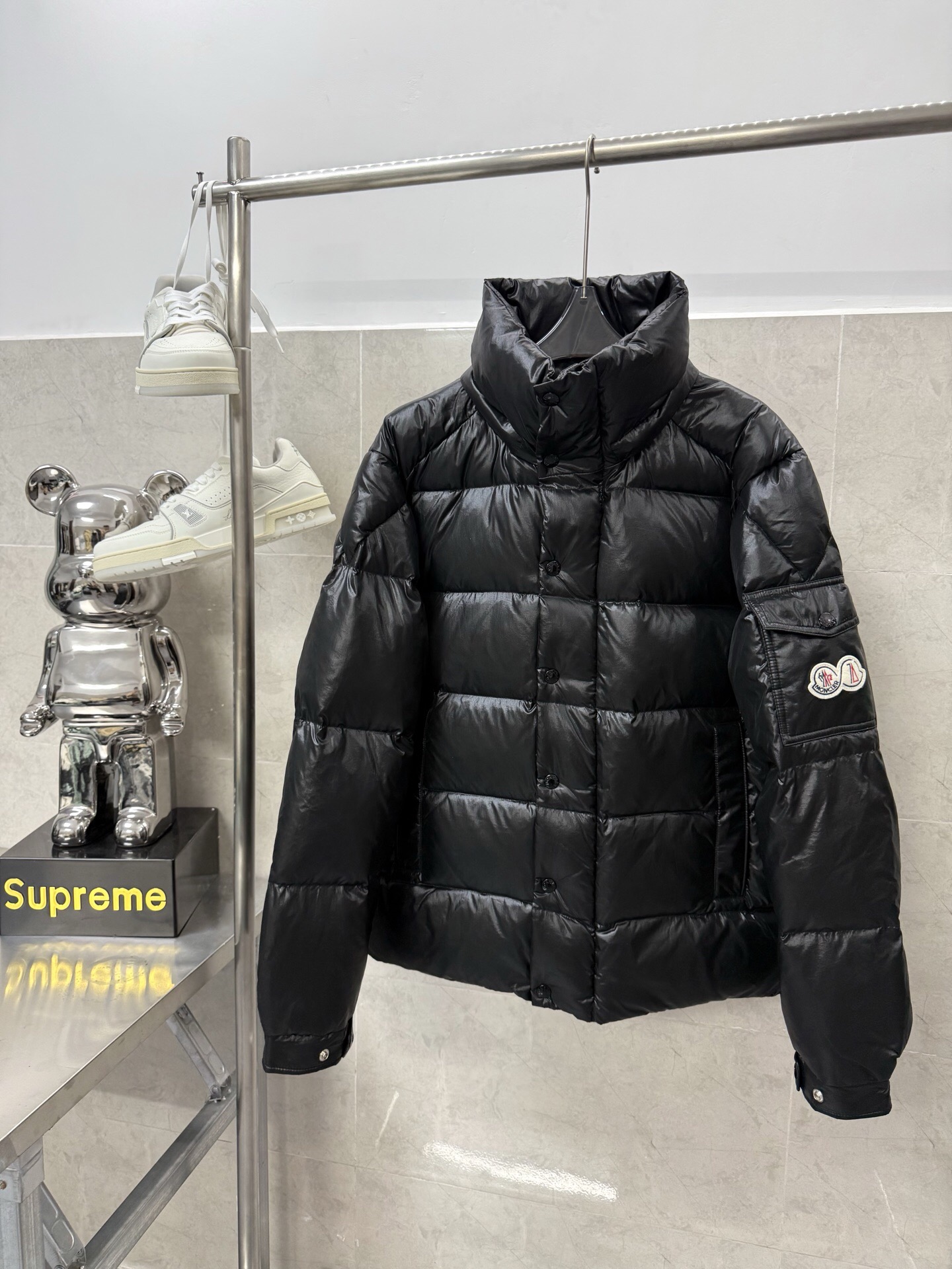 Moncler Down Jacket White Duck Down Black M-l-xl