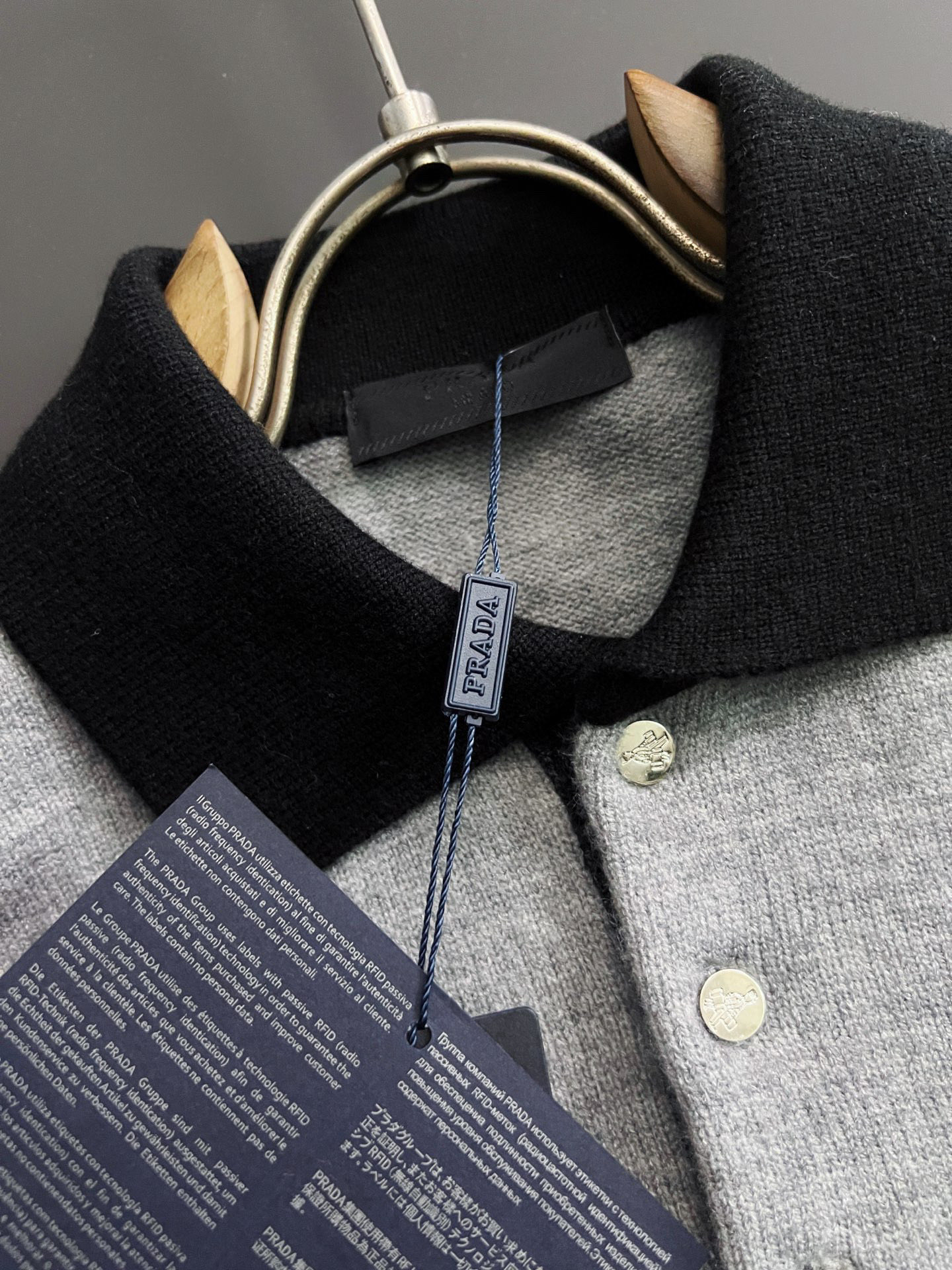 Prada Couple Basic Clothing Wool Gray M-xl