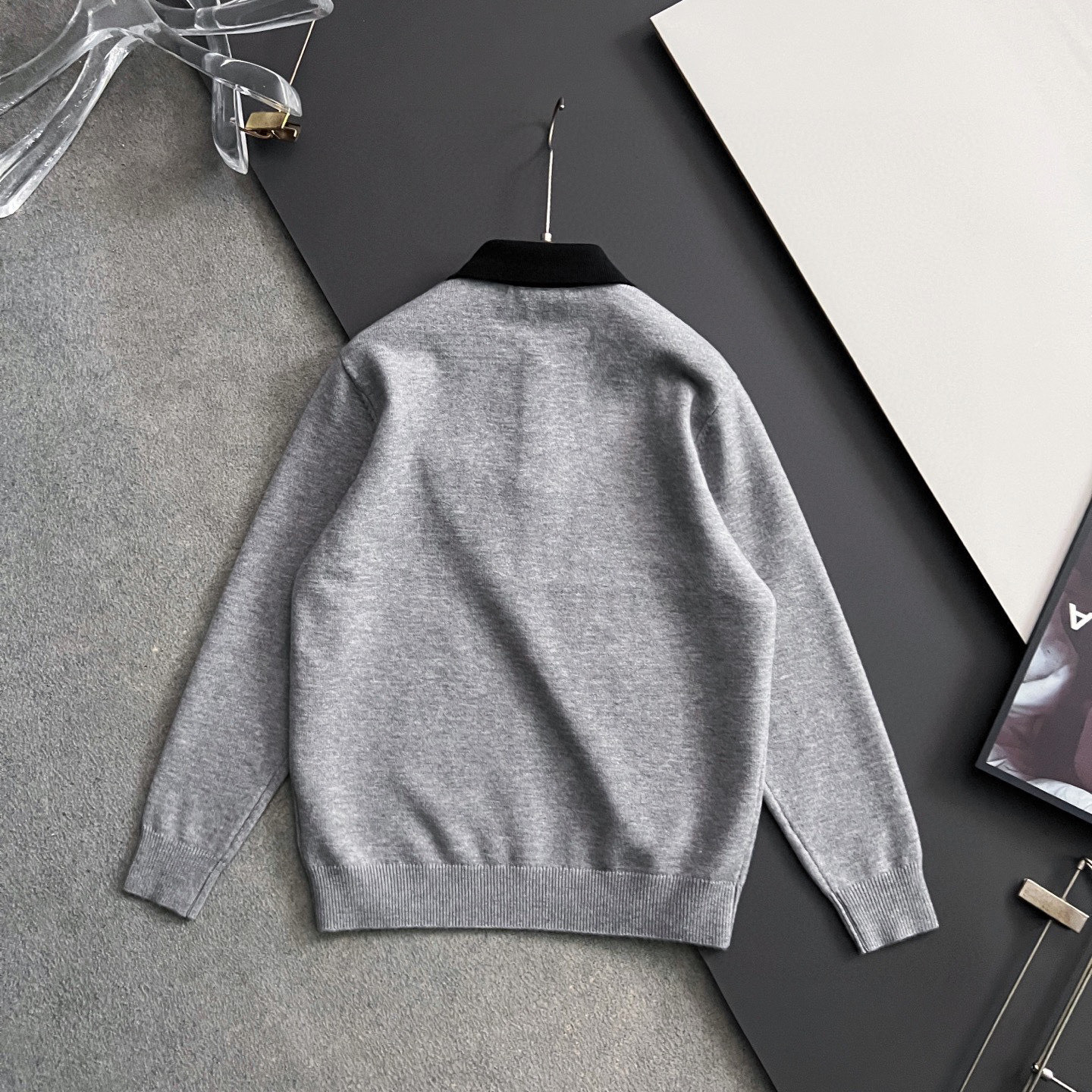 Prada Couple Basic Clothing Wool Gray M-xl