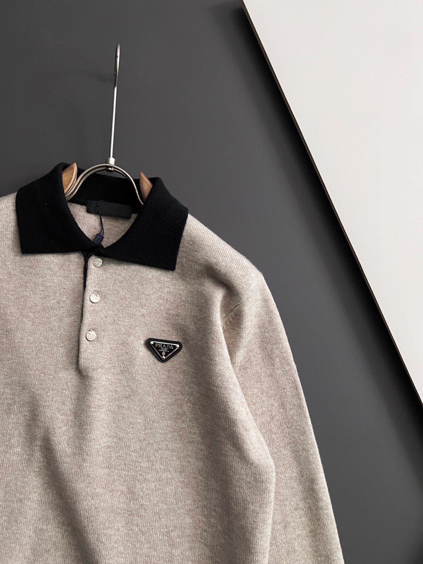 Prada Couple Basic Clothing Wool Gray M-xl