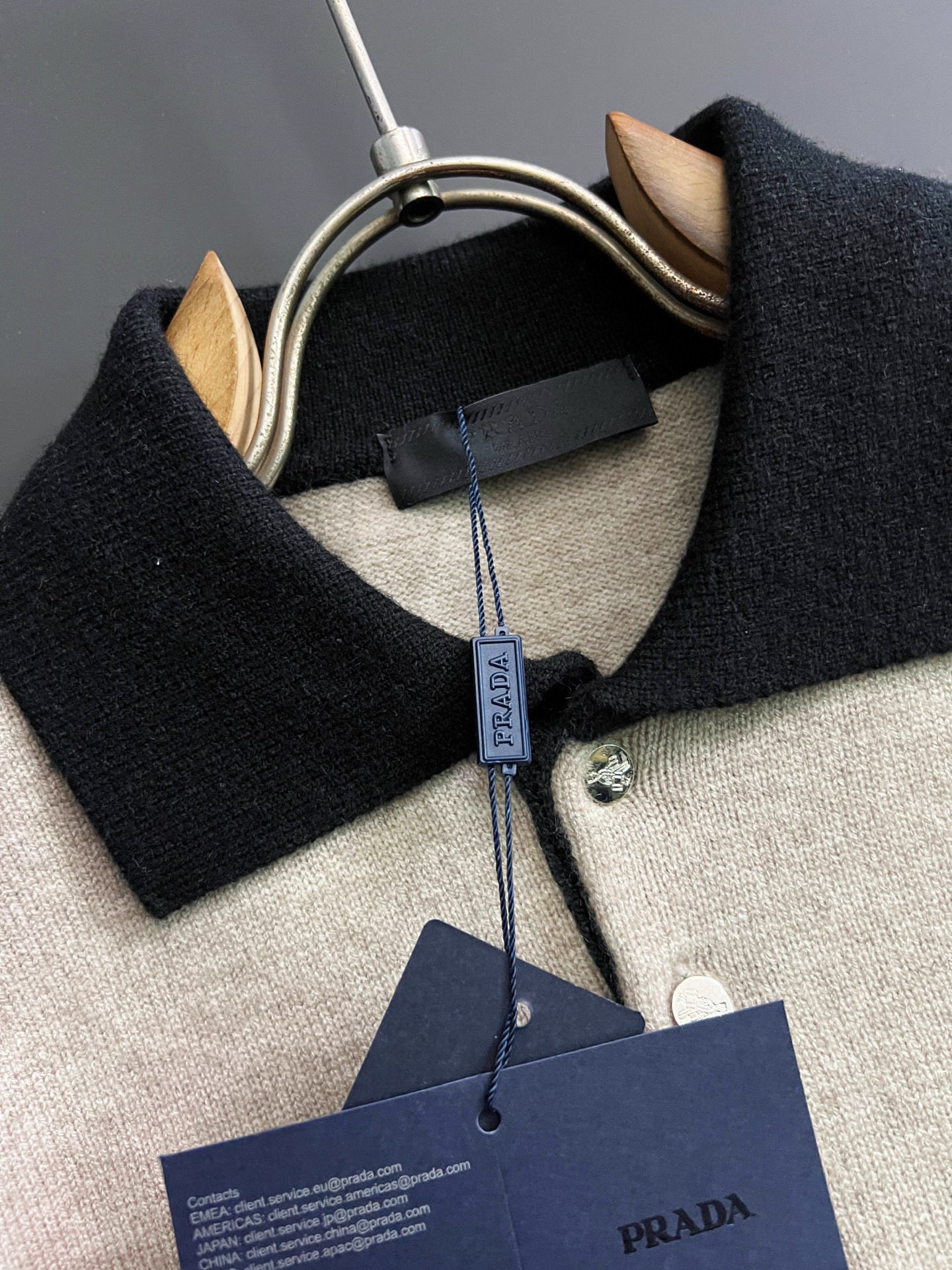 Prada Couple Basic Clothing Wool Gray M-xl