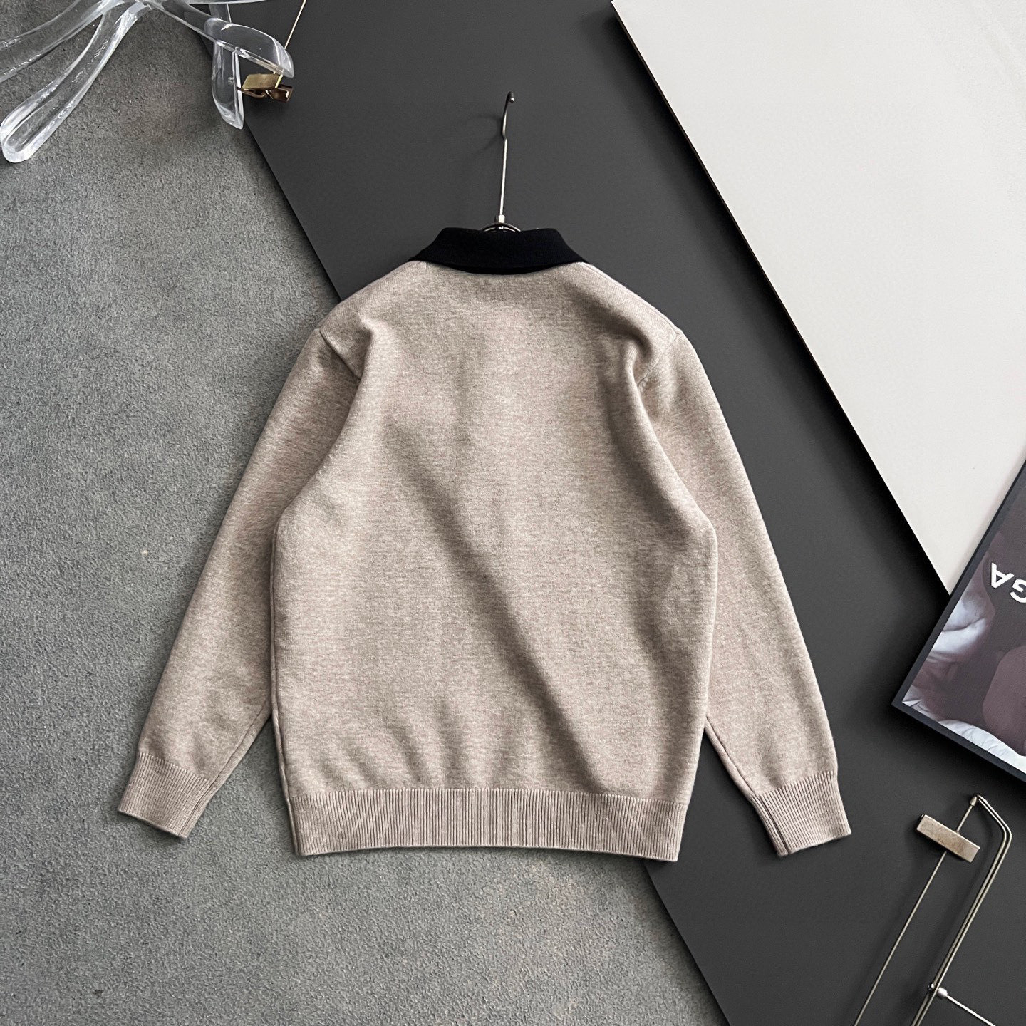 Prada Couple Basic Clothing Wool Gray M-xl