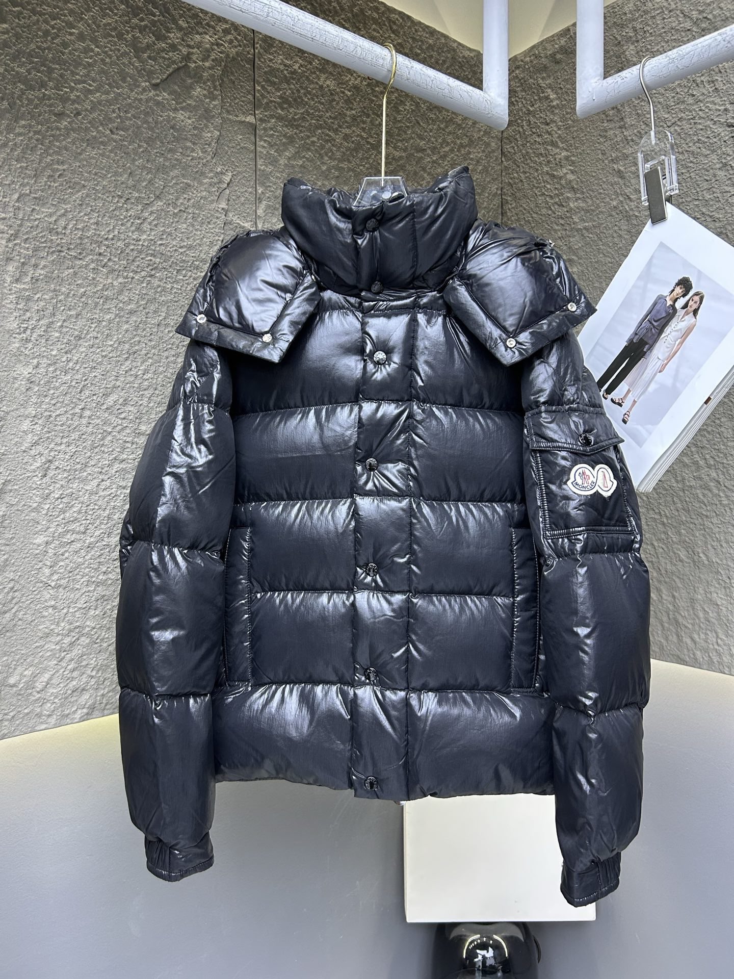 Moncler Down Jacket White Duck Down Black M-l-xl