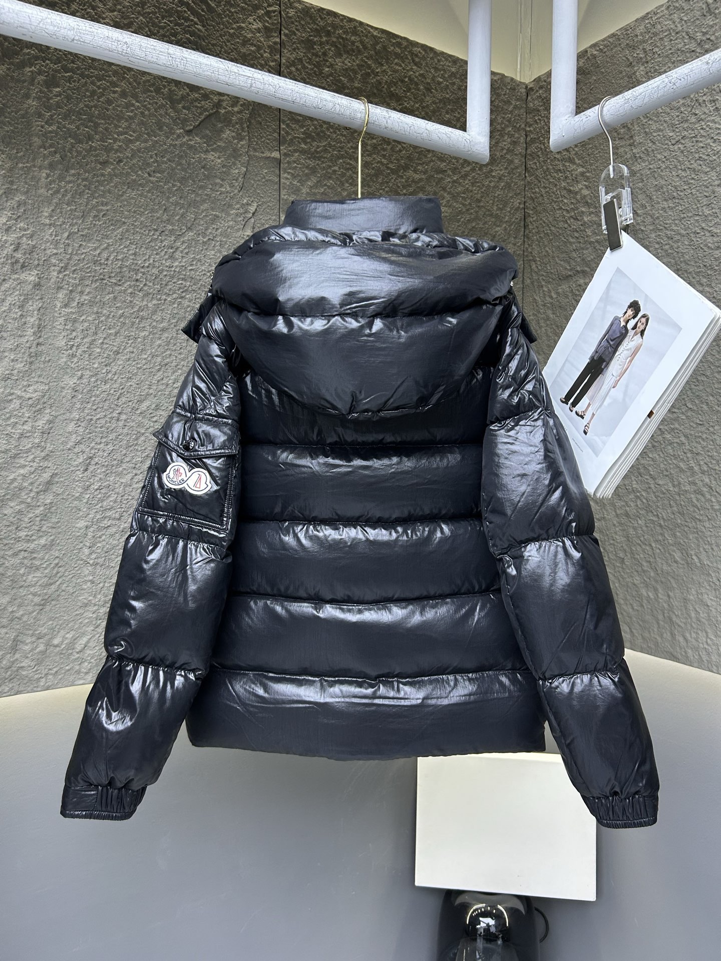 Moncler Down Jacket White Duck Down Black M-l-xl