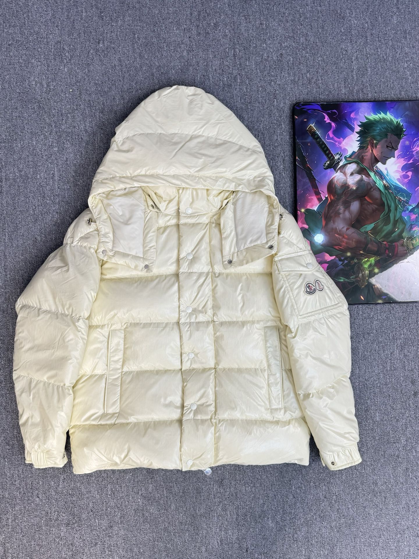 Moncler Down Jacket White Duck Down Black M-l-xl