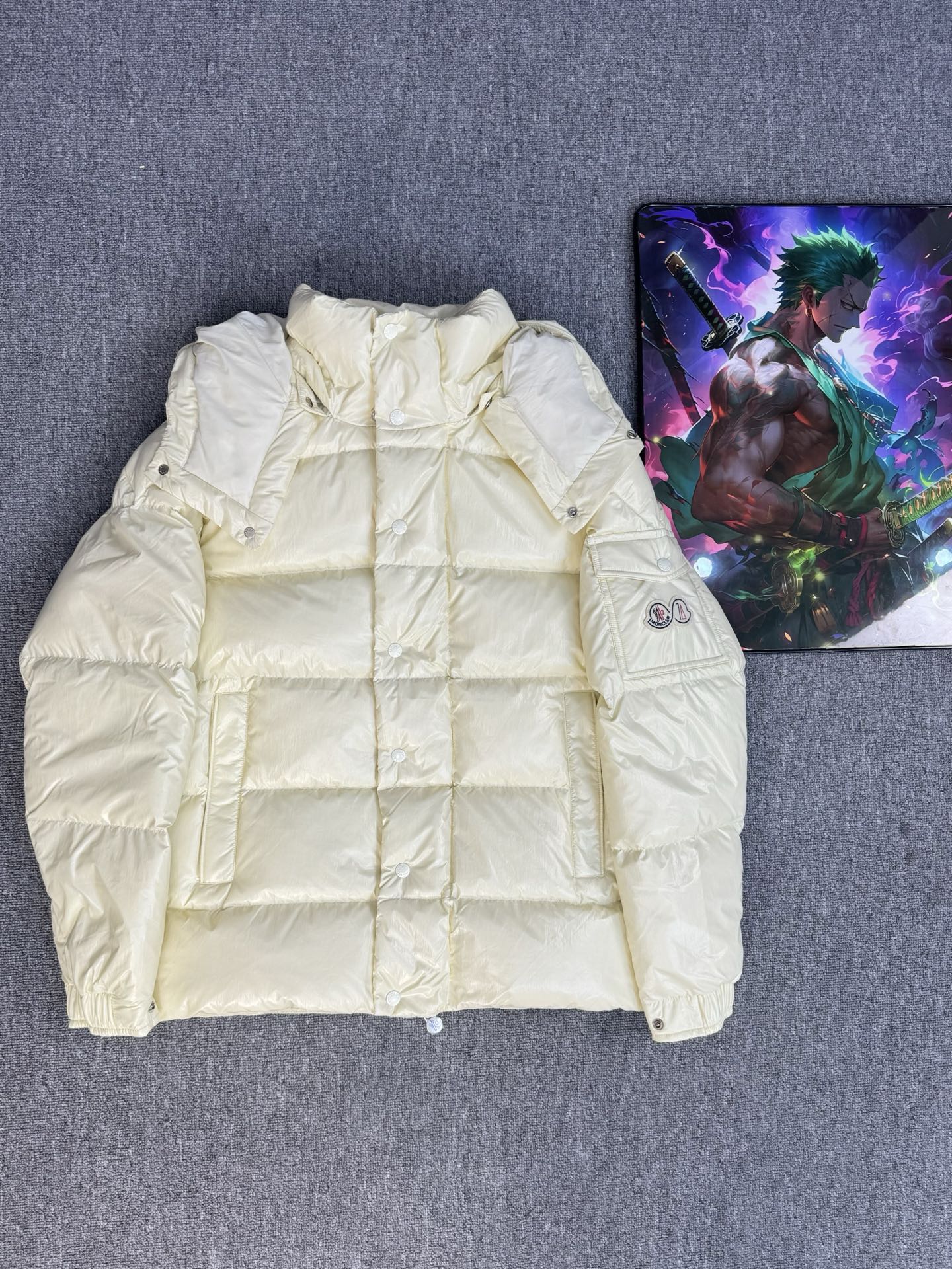 Moncler Down Jacket White Duck Down Black M-l-xl