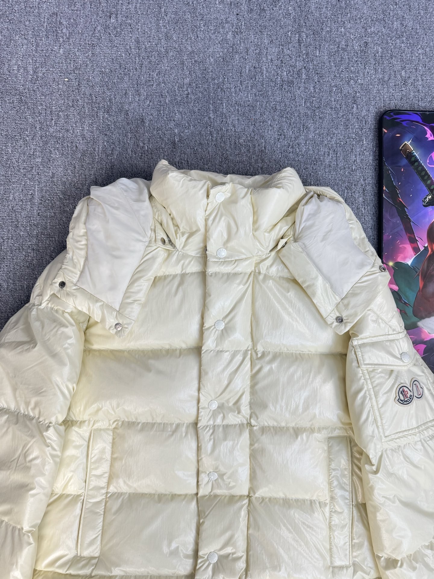 Moncler Down Jacket White Duck Down Black M-l-xl