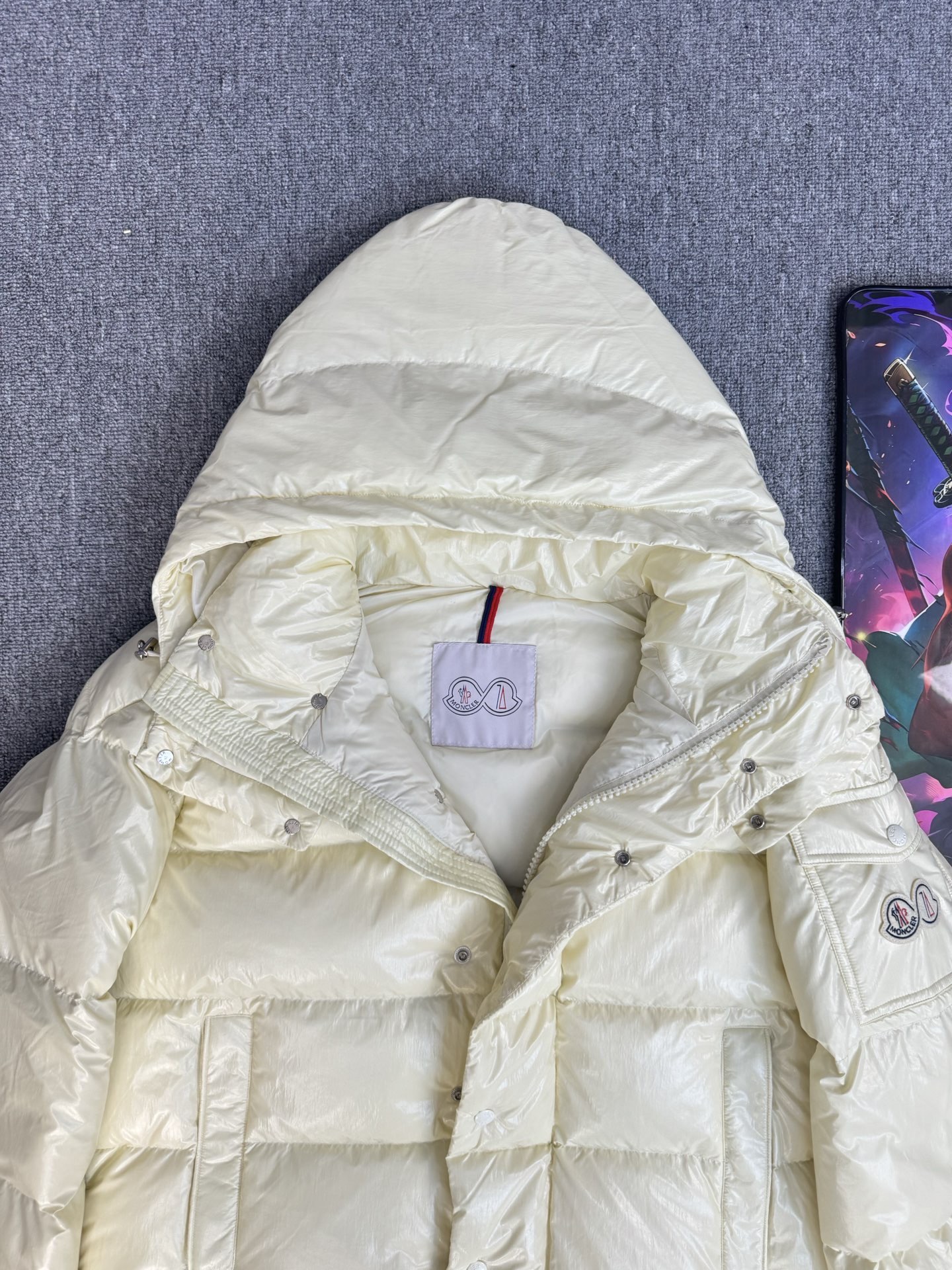 Moncler Down Jacket White Duck Down Black M-l-xl