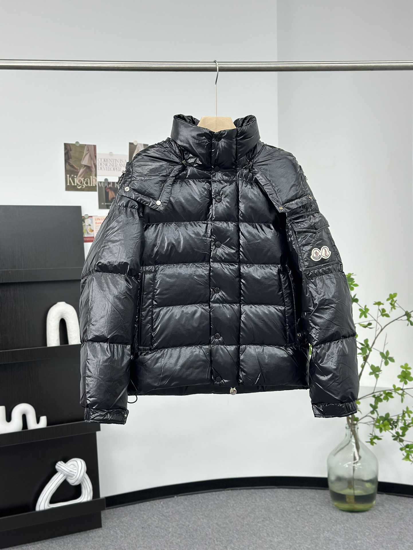 Moncler Down Jacket White Duck Down Black M-l-xl