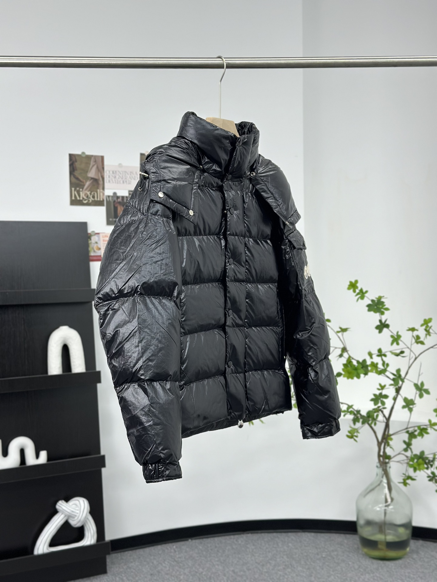 Moncler Down Jacket White Duck Down Black M-l-xl