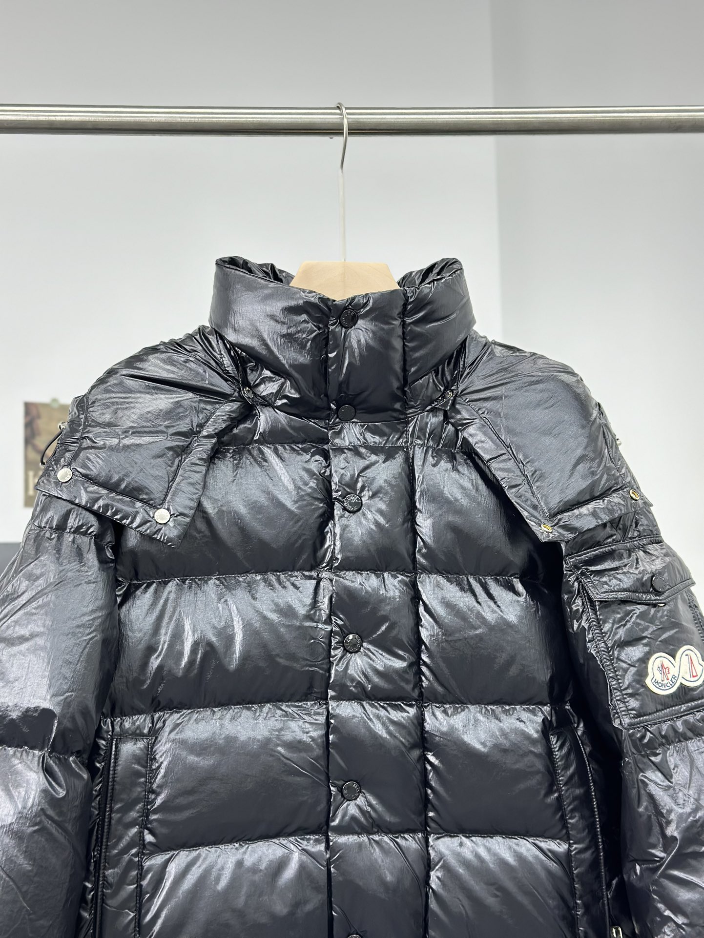 Moncler Down Jacket White Duck Down Black M-l-xl