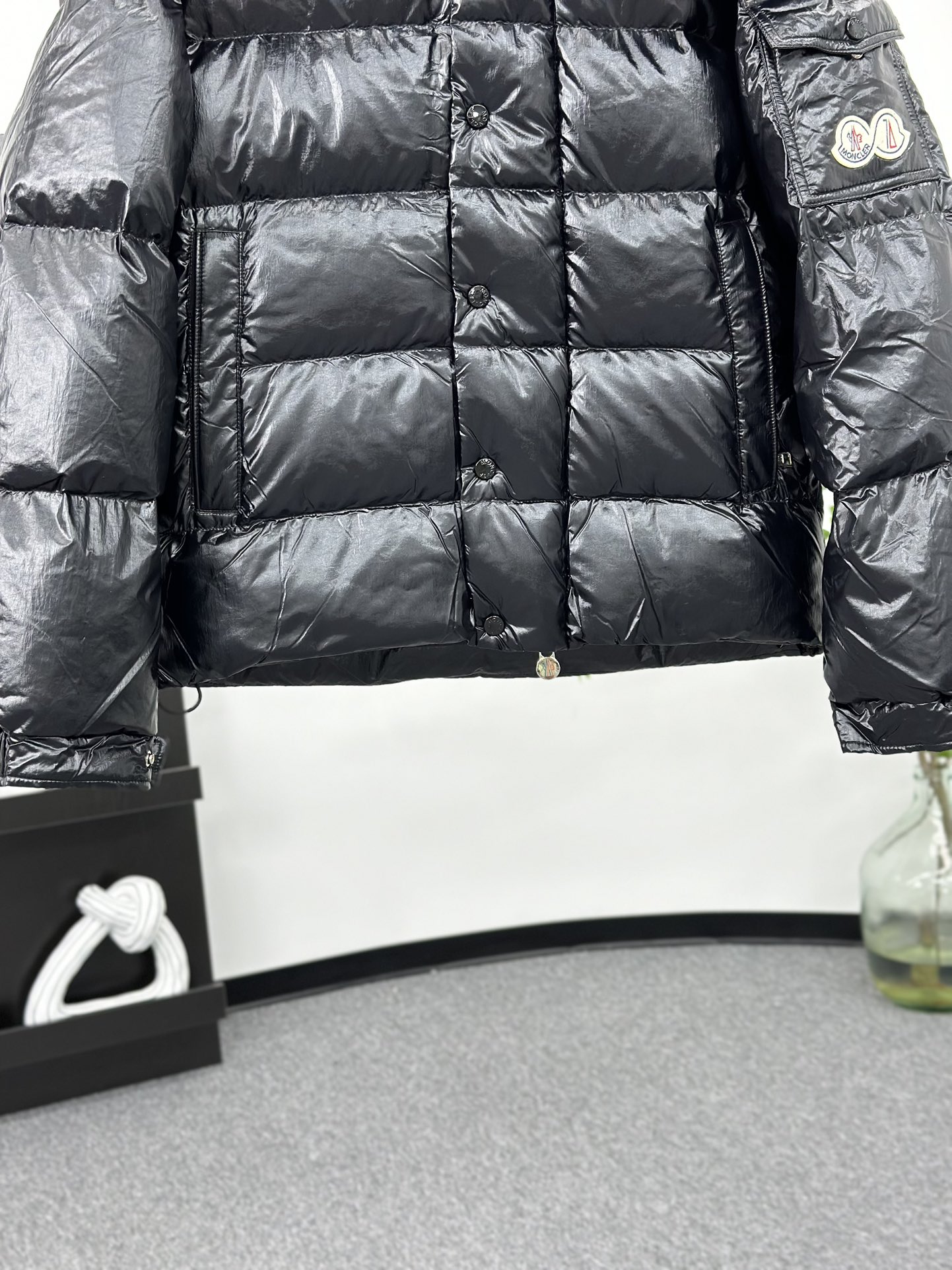 Moncler Down Jacket White Duck Down Black M-l-xl