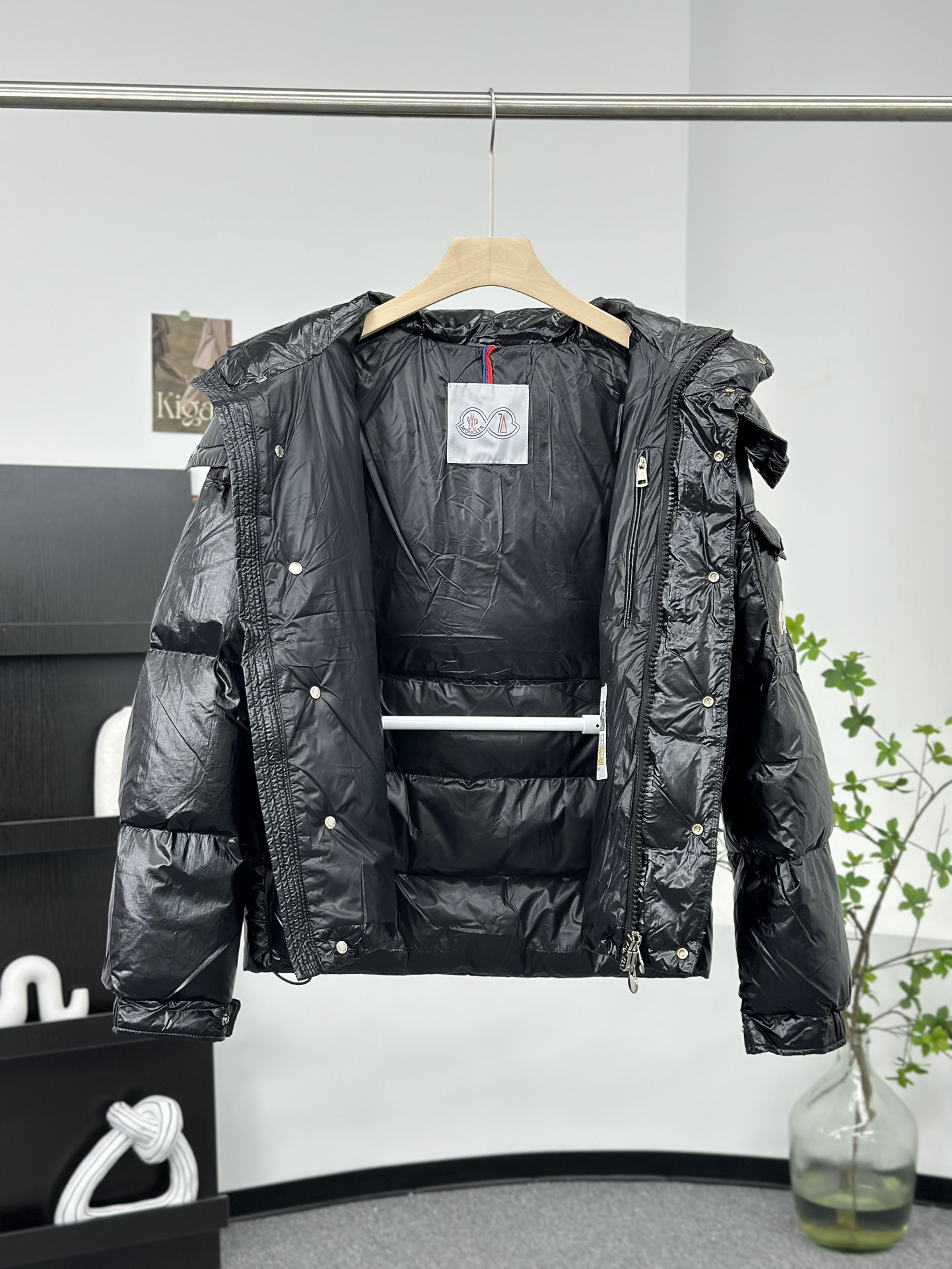Moncler Down Jacket White Duck Down Black M-l-xl