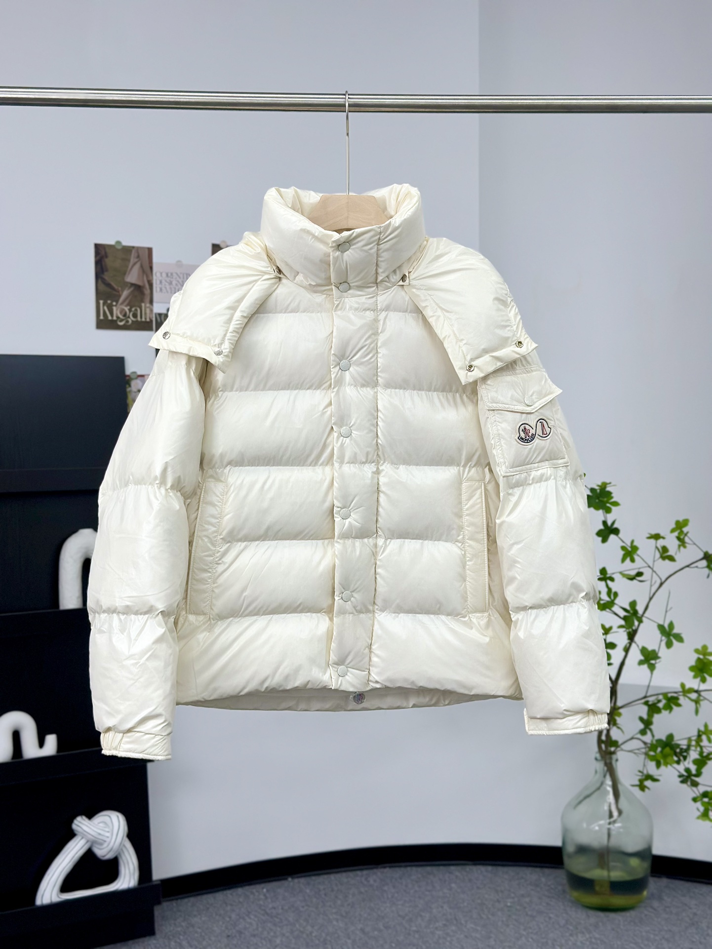 Moncler Down Jacket White Duck Down Black M-l-xl