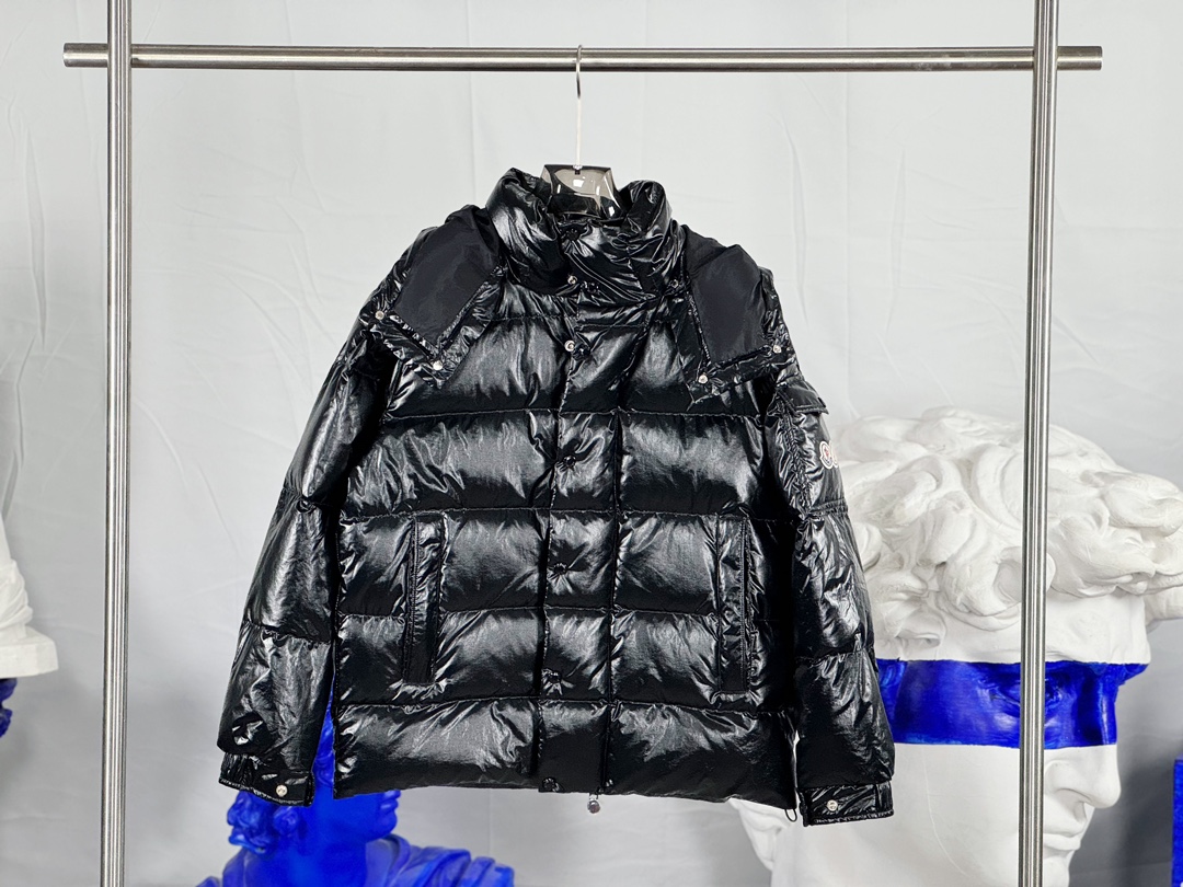 Moncler Down Jacket White Duck Down Black M-l-xl