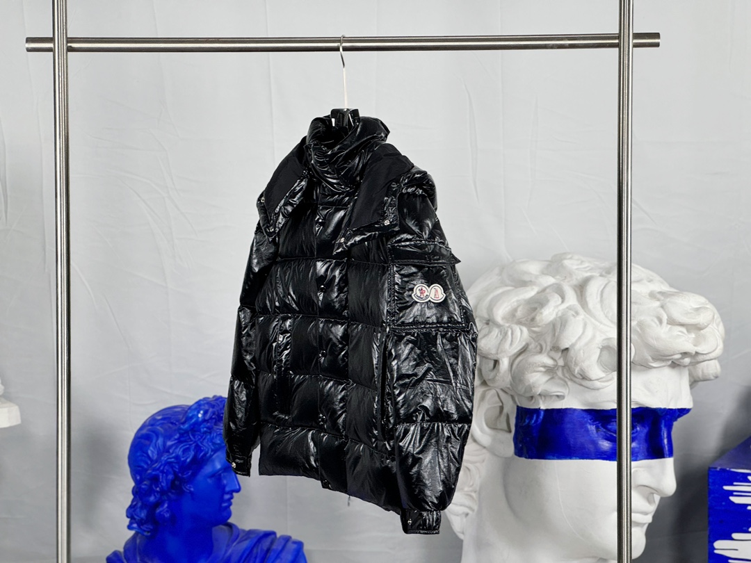 Moncler Down Jacket White Duck Down Black M-l-xl
