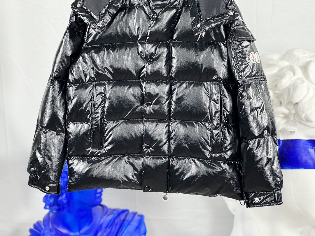 Moncler Down Jacket White Duck Down Black M-l-xl
