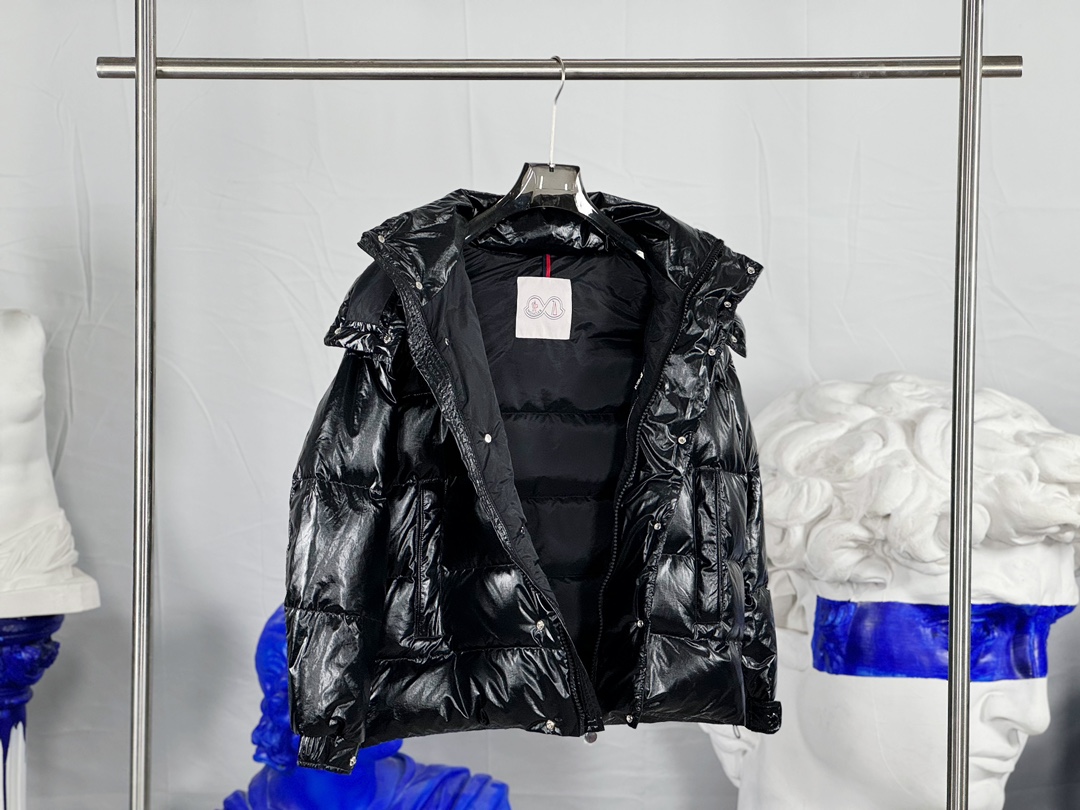 Moncler Down Jacket White Duck Down Black M-l-xl