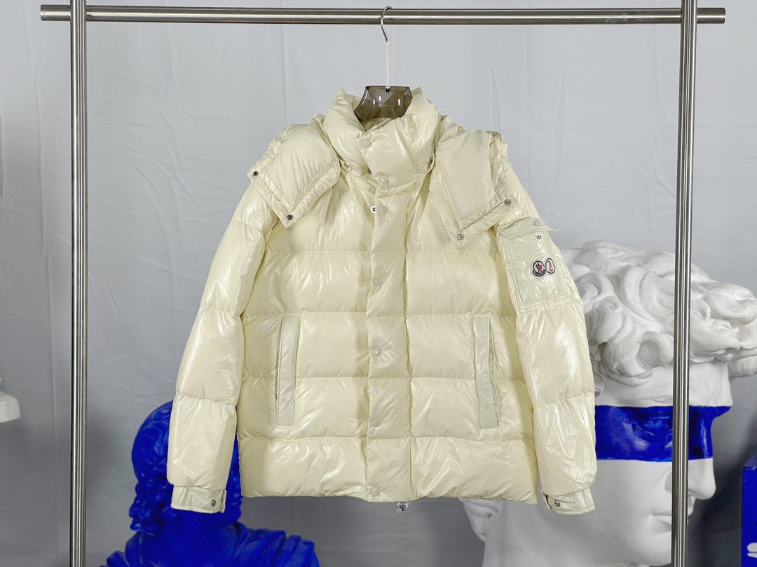 Moncler Down Jacket White Duck Down Black M-l-xl
