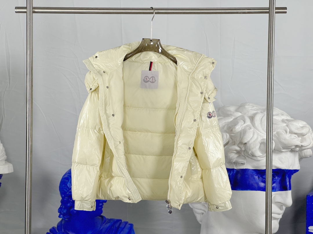 Moncler Down Jacket White Duck Down Black M-l-xl