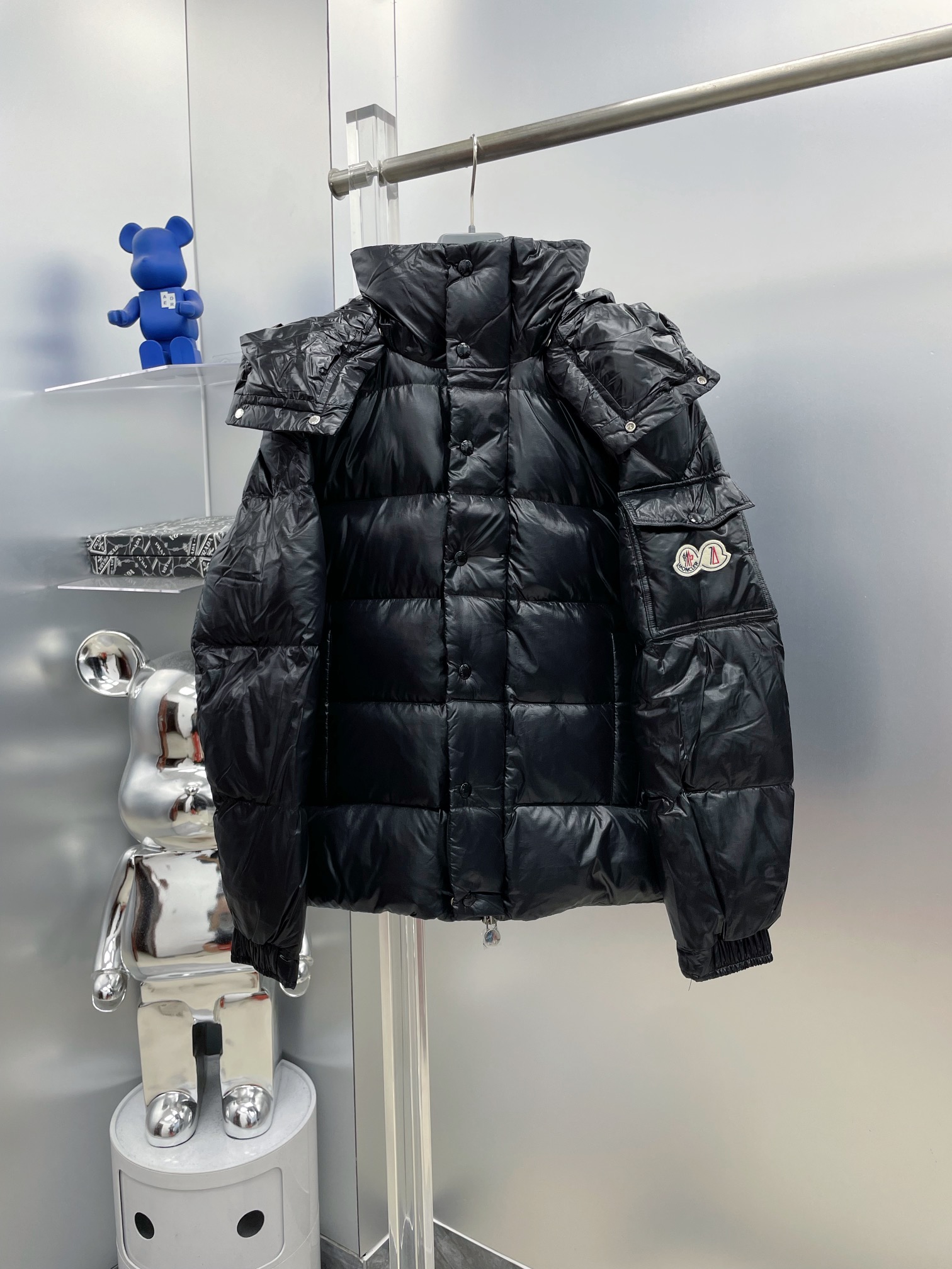 Moncler Down Jacket White Duck Down Black M-l-xl