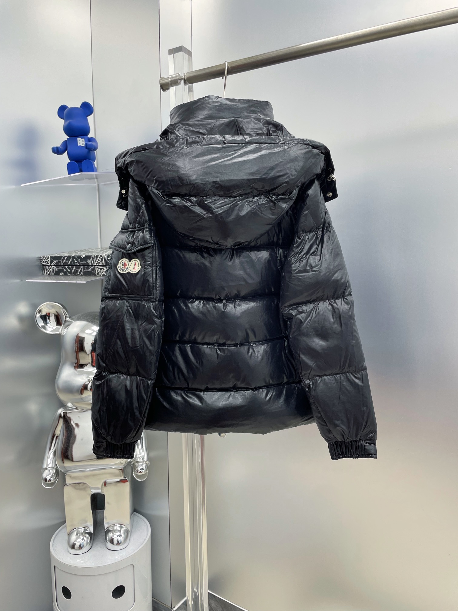 Moncler Down Jacket White Duck Down Black M-l-xl