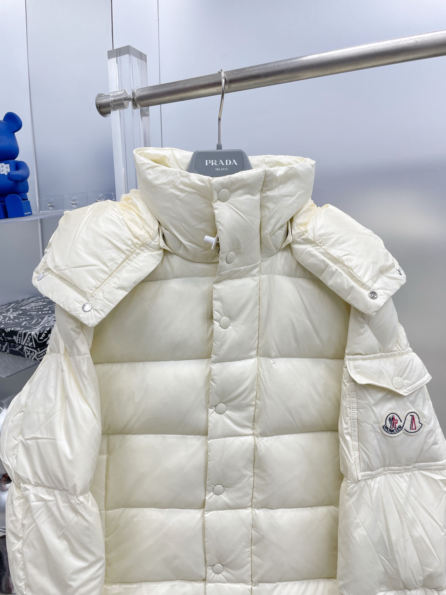 Moncler Down Jacket White Duck Down Black M-l-xl