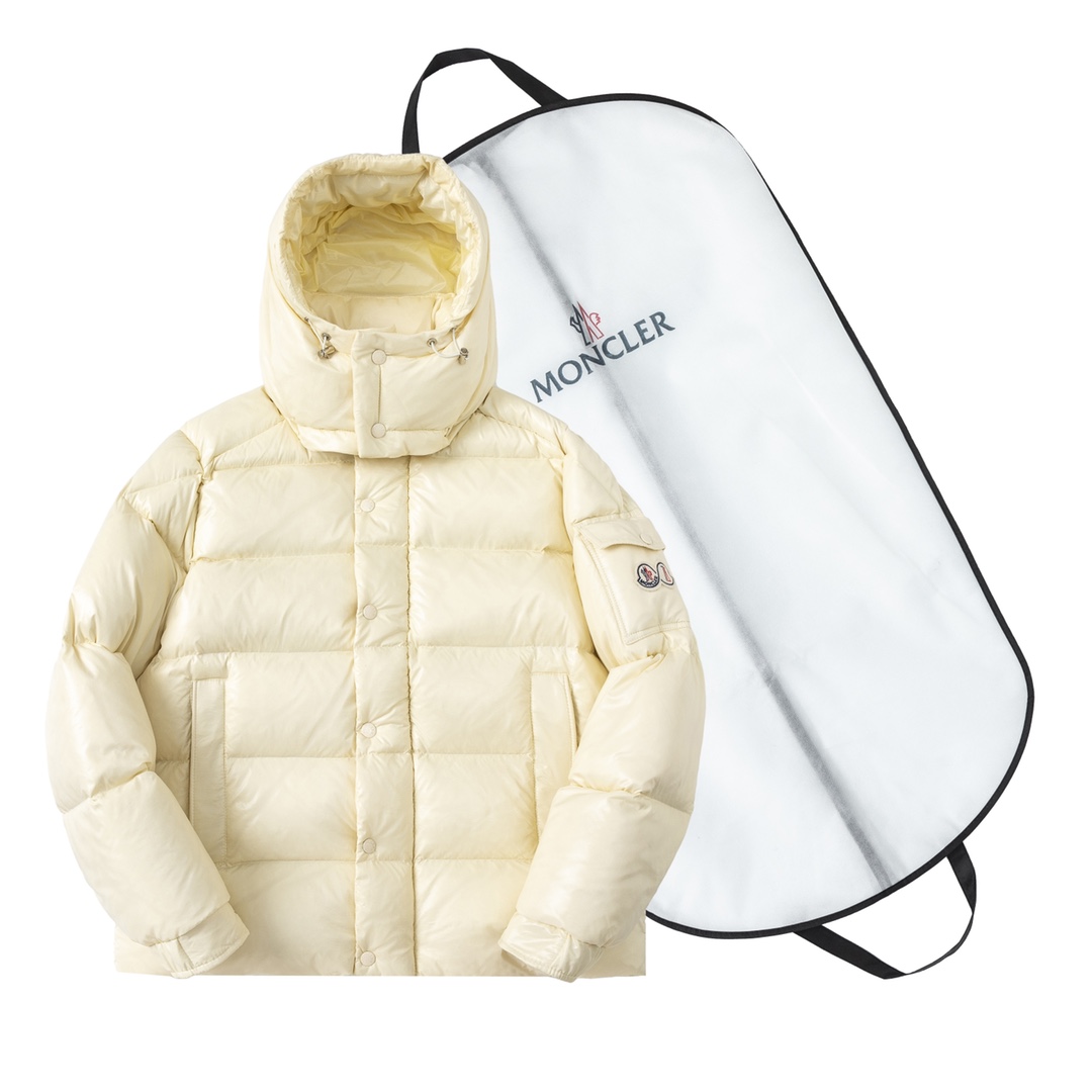 Moncler Down Jacket White Duck Down Black M-l-xl