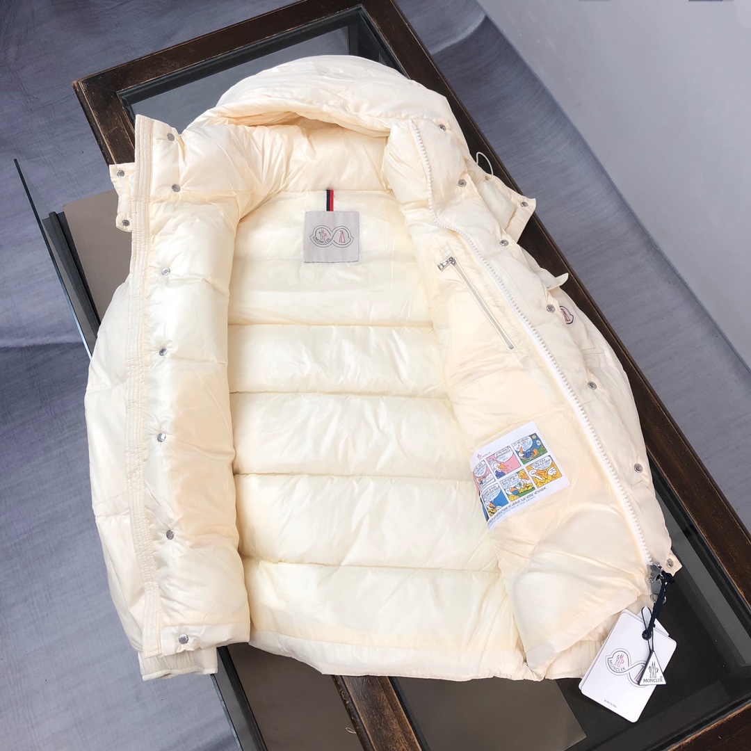 Moncler Down Jacket White Duck Down Black M-l-xl