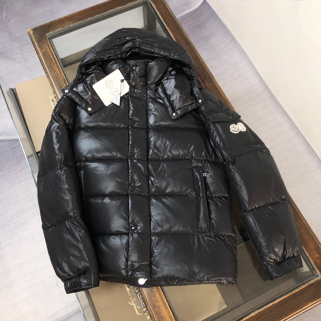 Moncler Down Jacket White Duck Down Black M-l-xl