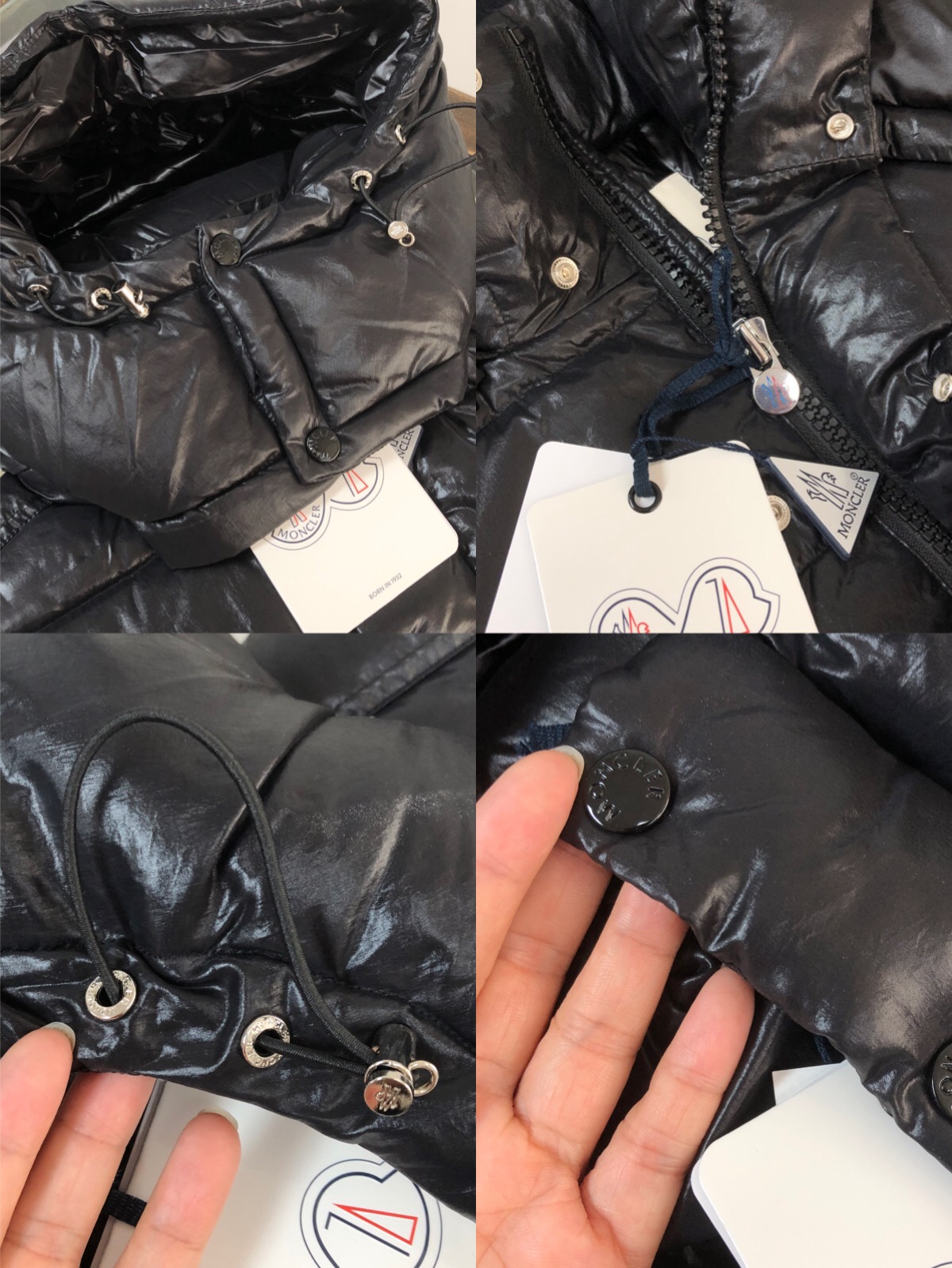 Moncler Down Jacket White Duck Down Black M-l-xl