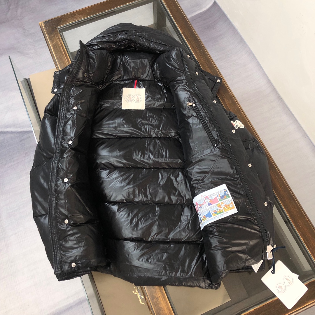Moncler Down Jacket White Duck Down Black M-l-xl