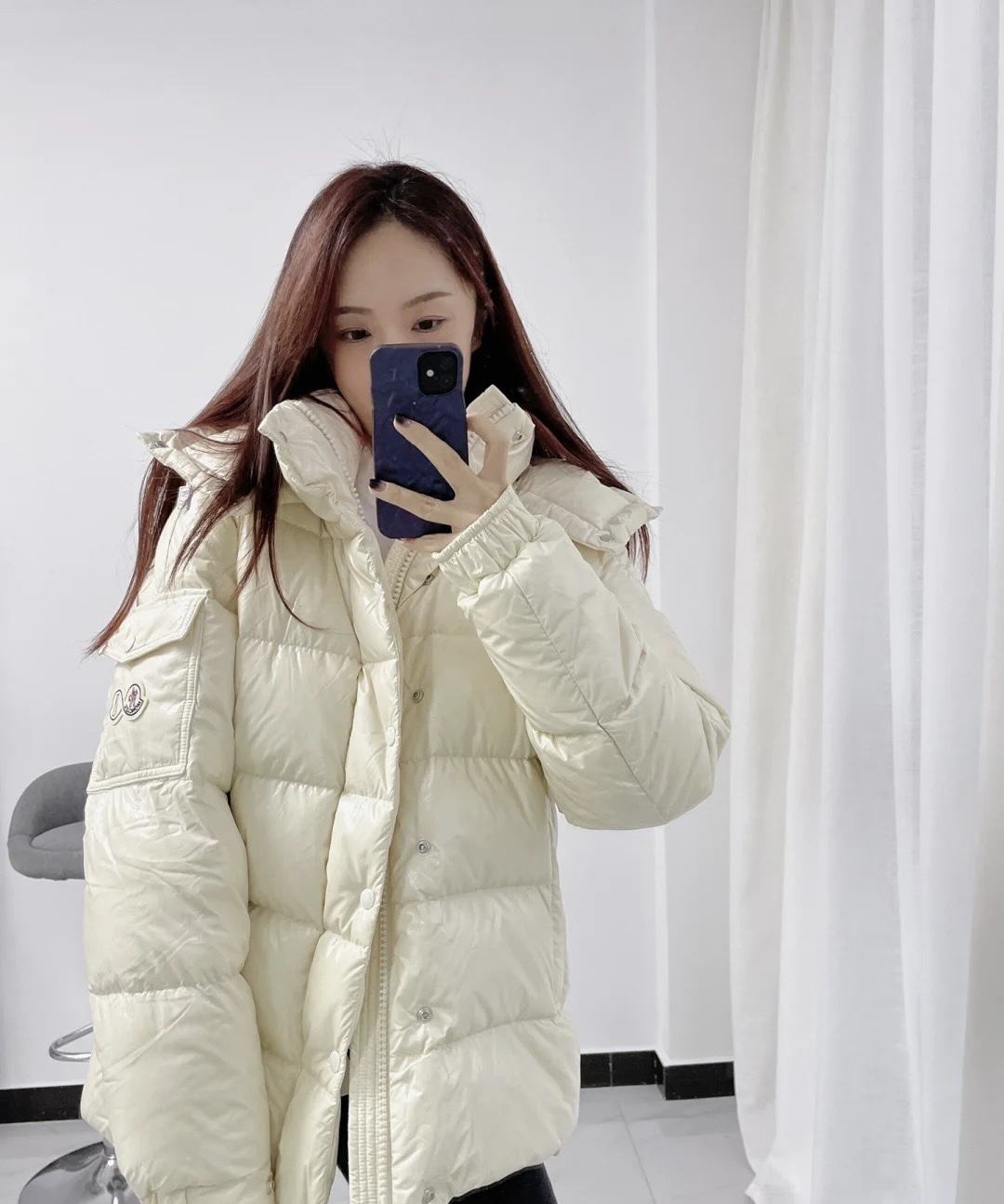 Moncler Down Jacket White Duck Down Black M-l-xl